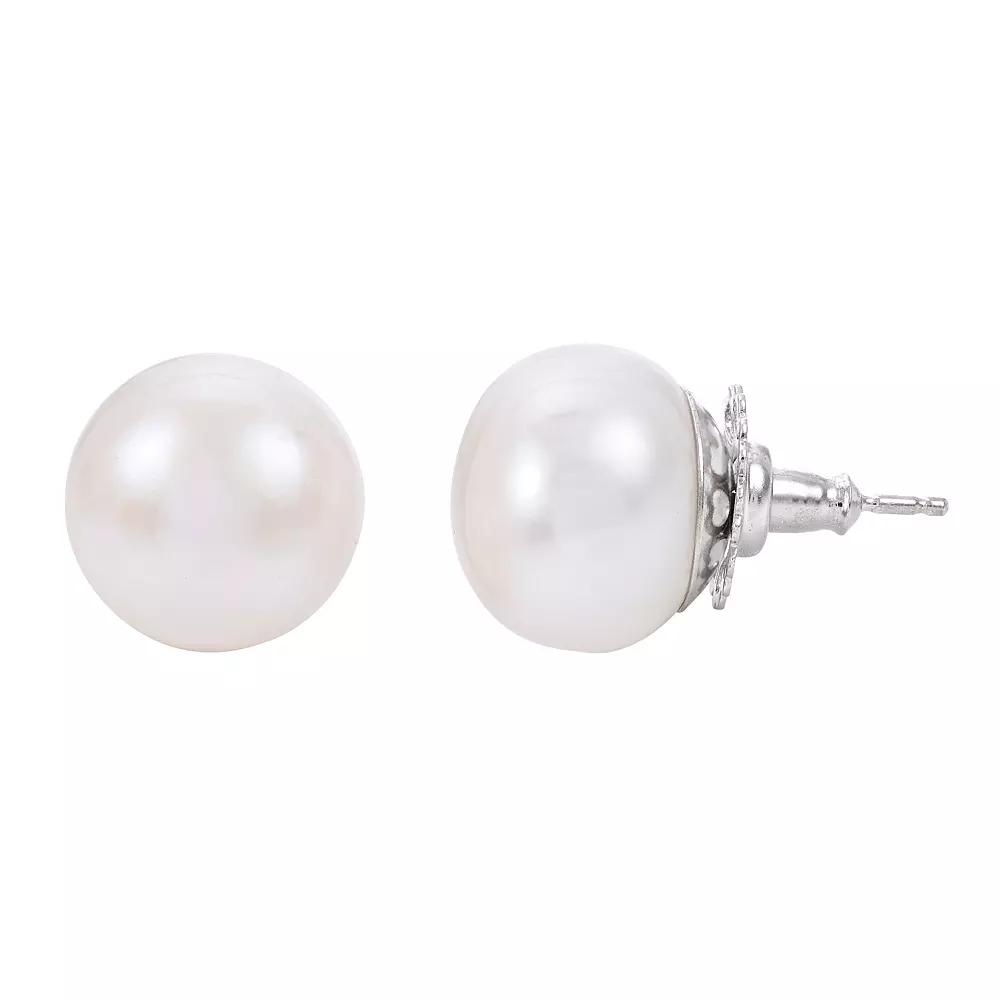 PearLustre by Imperial Sterling Silver Freshwater Cultured Pearl Stud Earrings, Women's Product Image