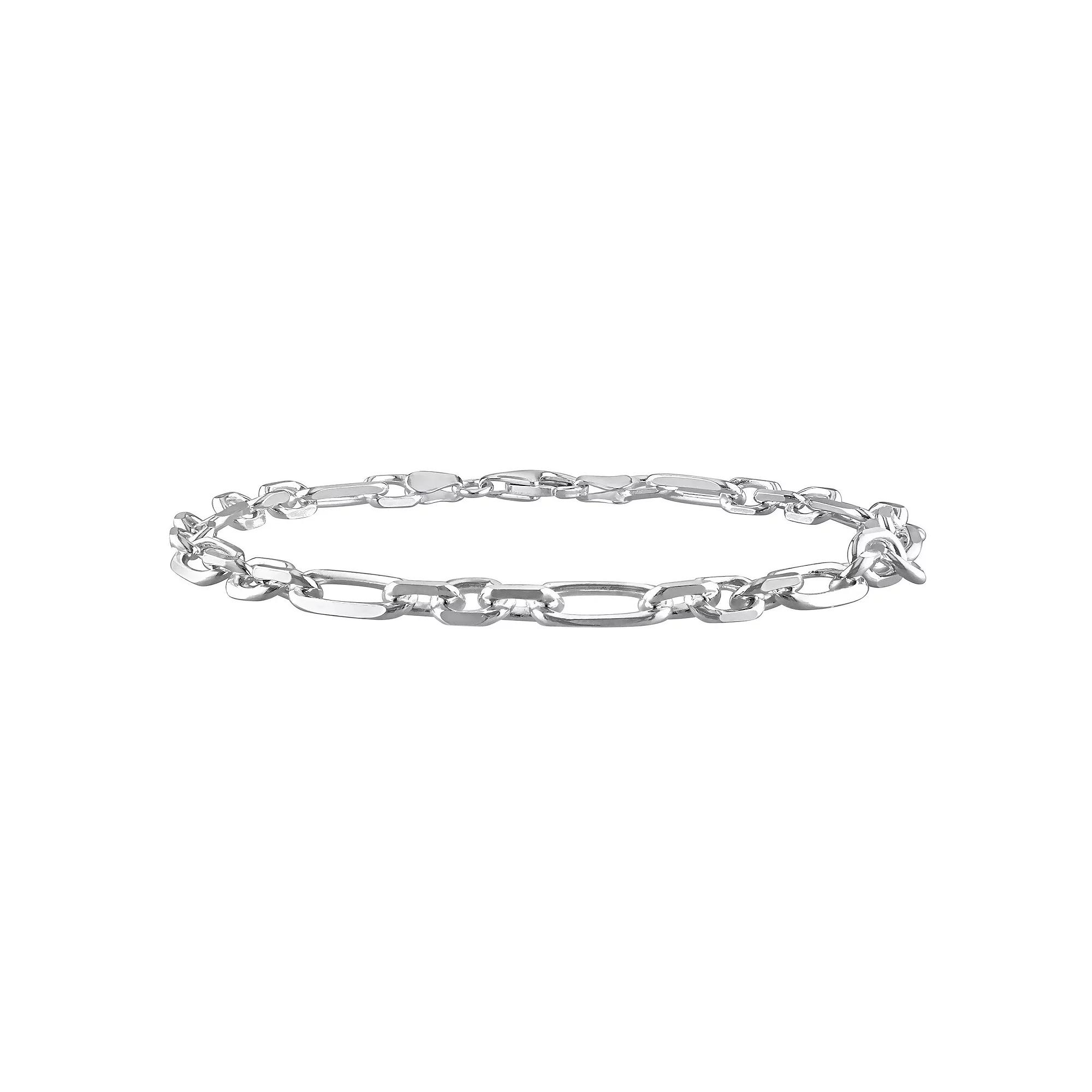 Stella Grace Sterling Silver 6 mm Figaro Chain Anklet, Women's, Size: 9" Product Image