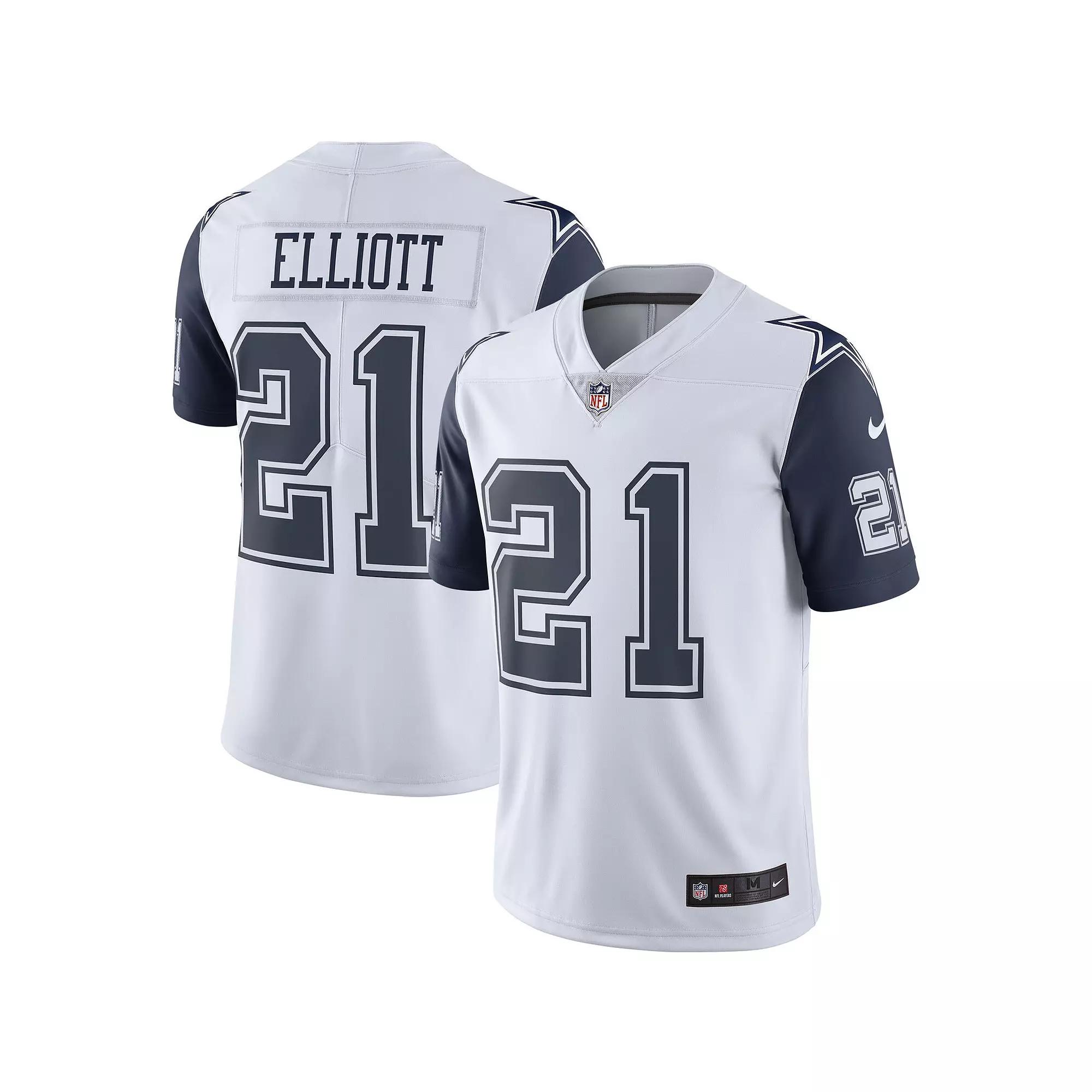 Men's Nike Ezekiel Elliott Dallas Cowboys White Color Rush Vapor Limited Jersey, Size: Small Product Image