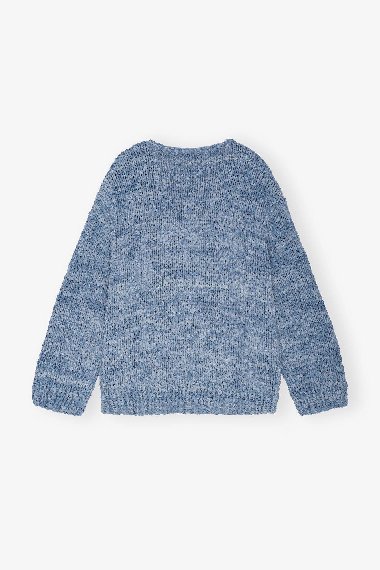 Blue Denim Handknit Cardigan Product Image