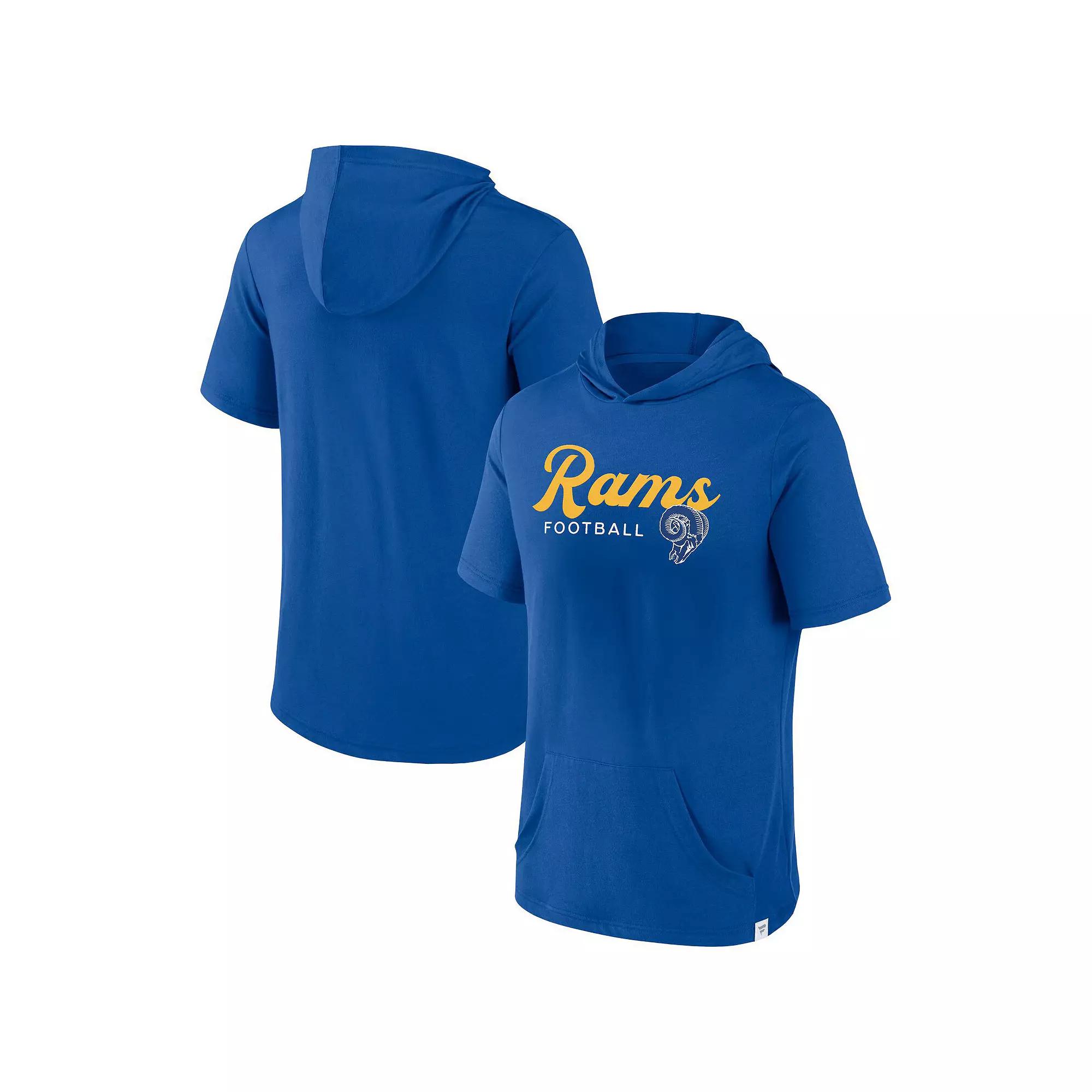 Men's Fanatics Branded Royal Los Angeles Rams Offensive Strategy Short Sleeve Pullover Hoodie, Size: 3XL, Blue Product Image