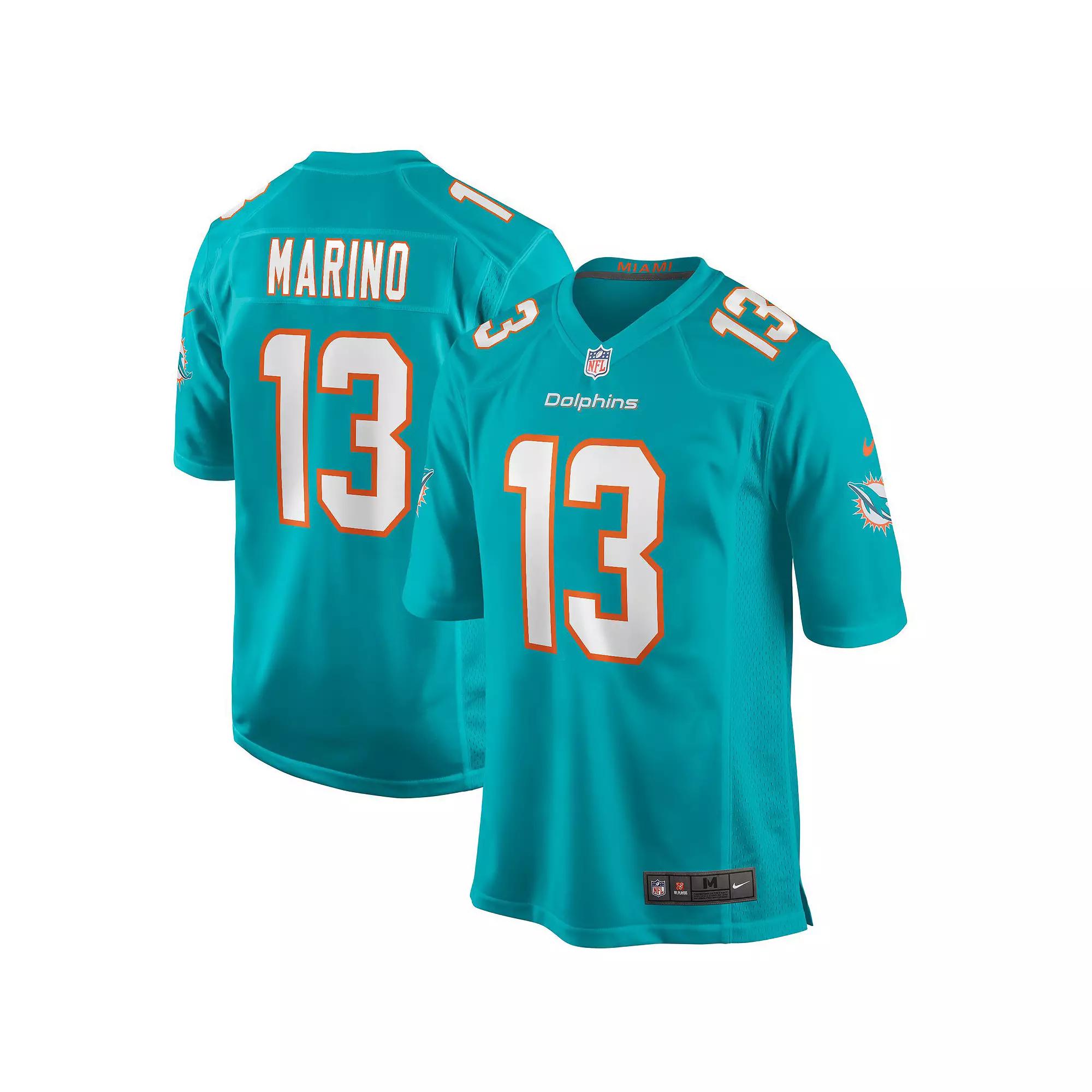 Men's Nike Dan Marino Aqua Miami Dolphins Game Retired Player Jersey,  Product Image