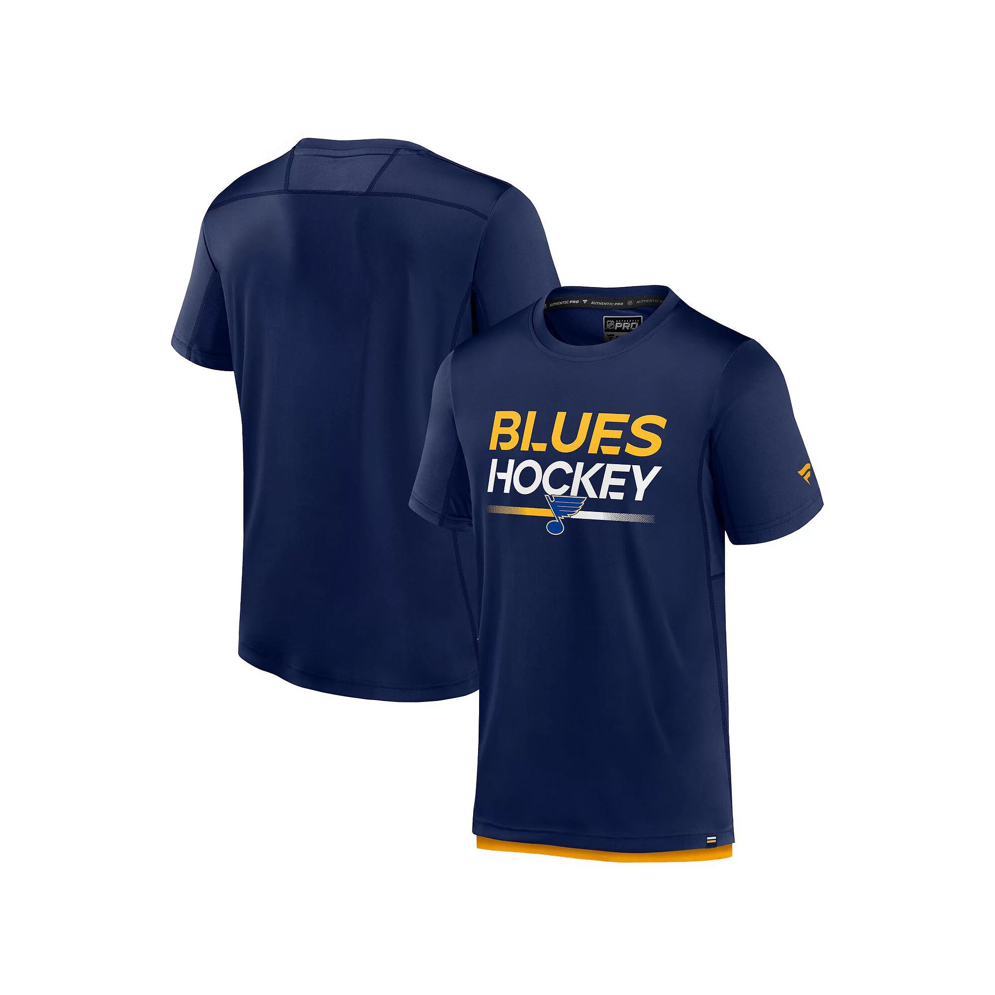 Men's Fanatics Branded  Navy St. Louis Blues Authentic Pro Tech T-Shirt, Size: Small Product Image