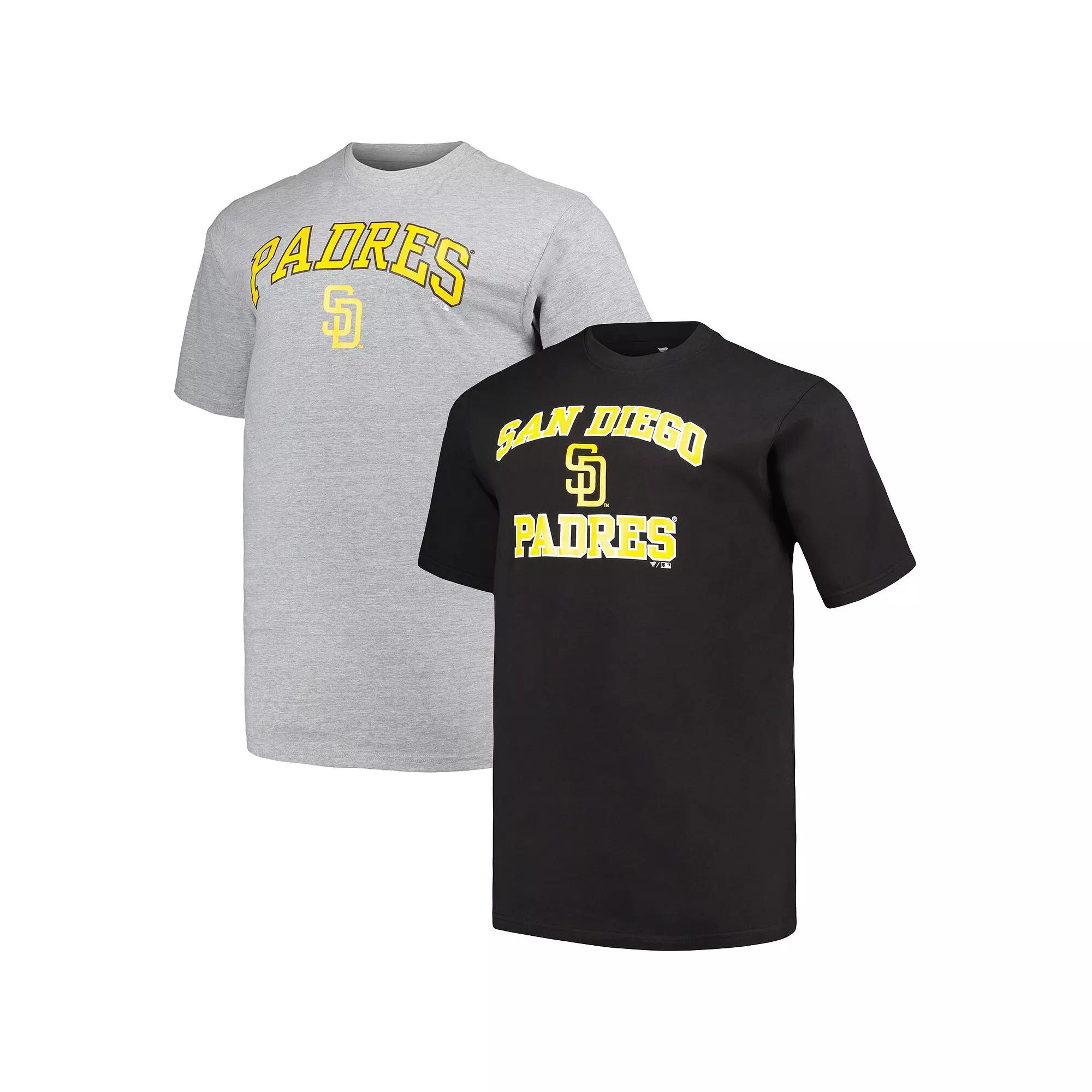 Men's Profile Black/Heather Gray San Diego Padres Big & Tall T-Shirt Combo Pack, Size: 5XB Product Image