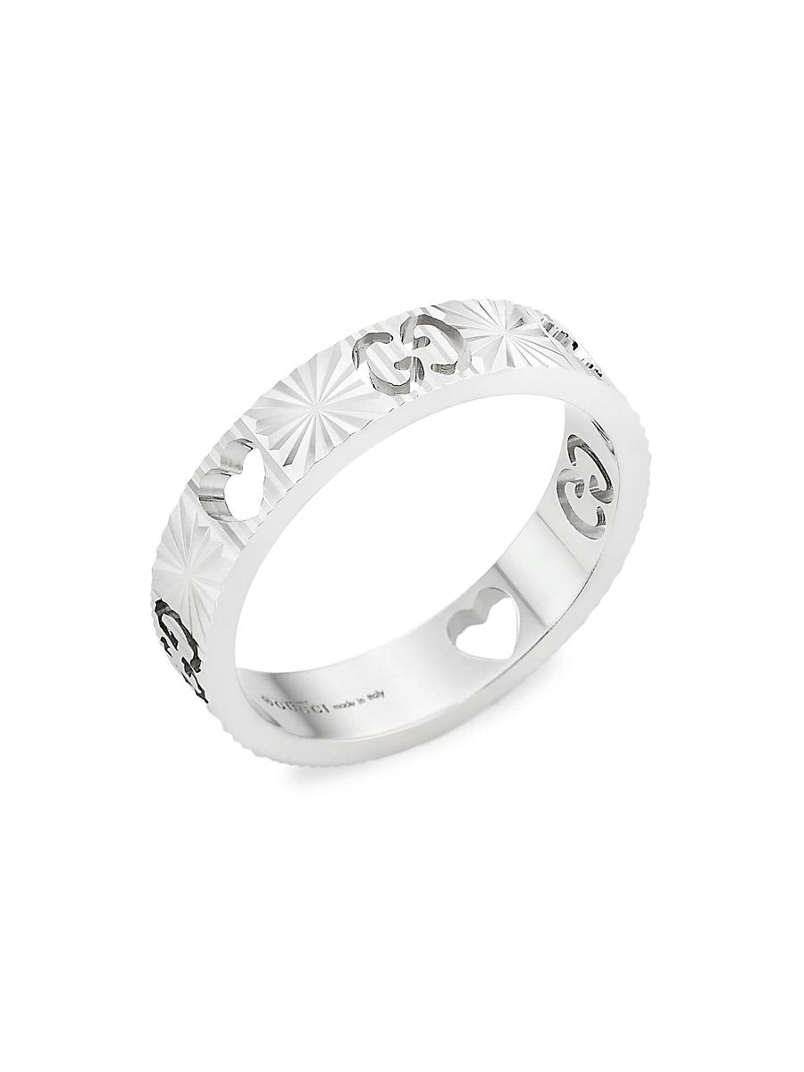 Womens Icon 18K White Gold Star Ring Product Image