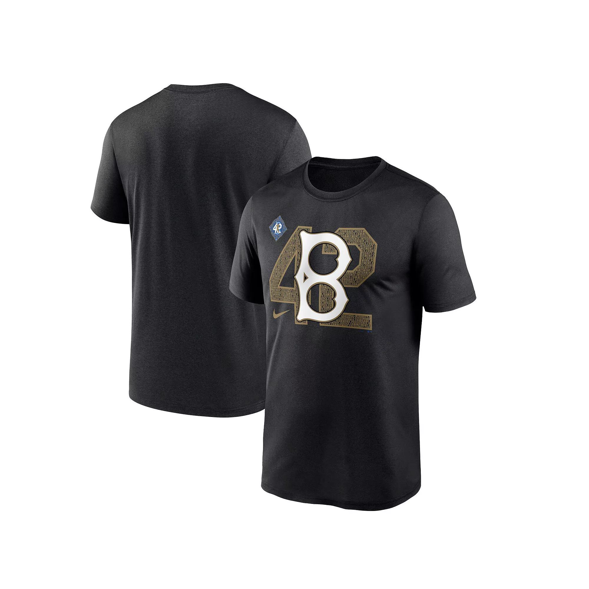 Men's Nike Black Brooklyn Dodgers Jackie Robinson Day Legend T-Shirt, Size: Small, Mlb Black Product Image
