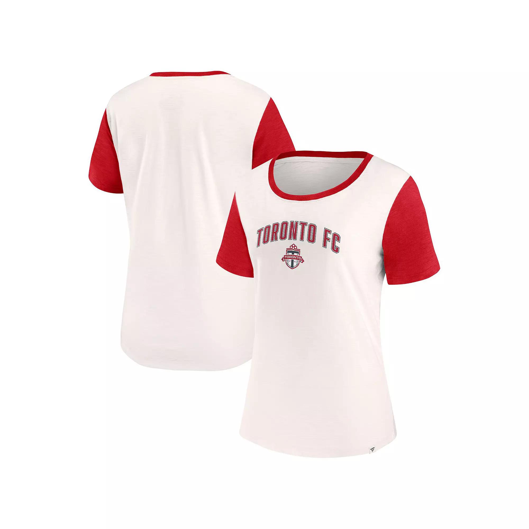 Women's Fanatics Branded Cream/Red Toronto FC Fundamentals Carver Slub T-Shirt, Size: XL, Tfc Beige Product Image