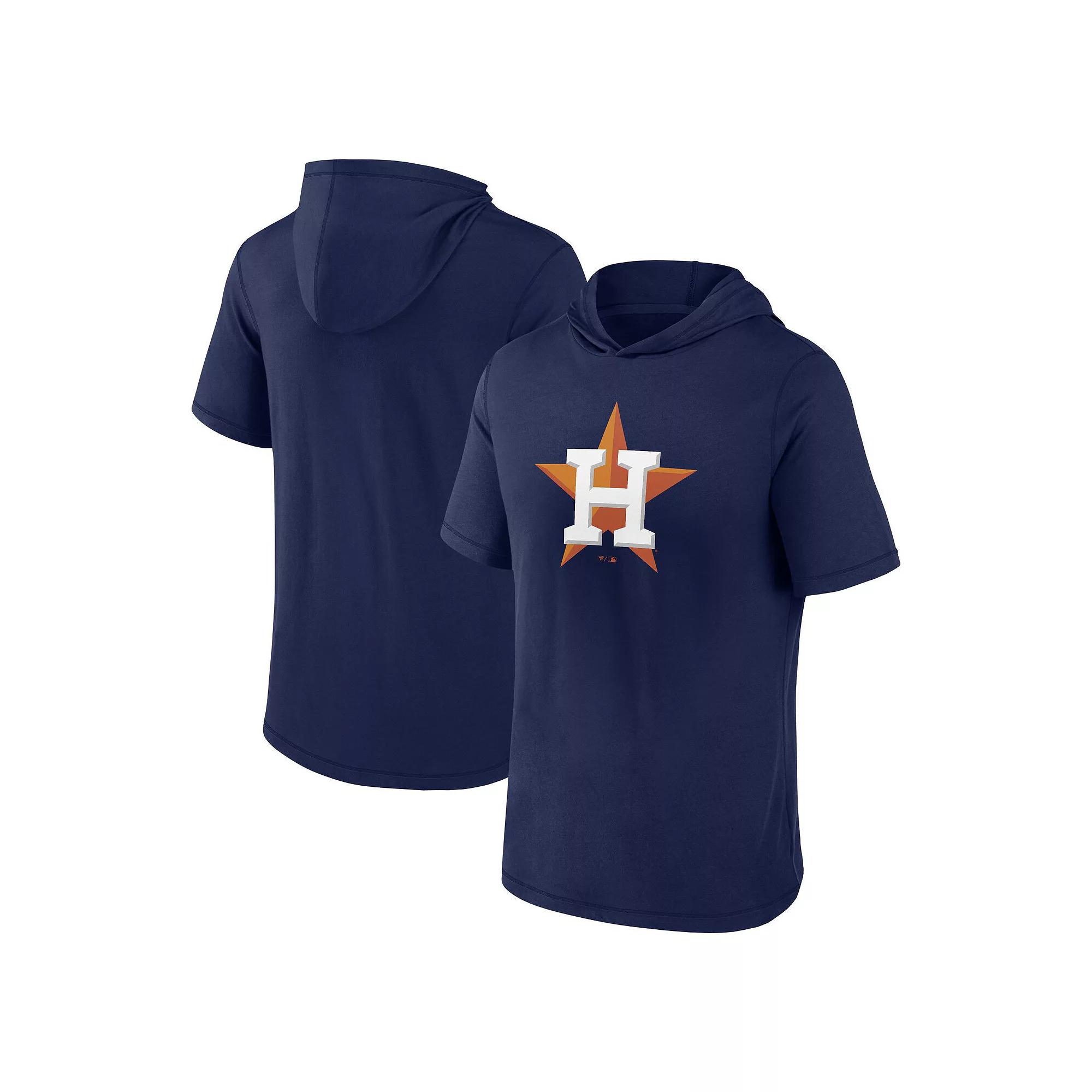 Men's Fanatics Branded Navy Houston Astros Short Sleeve Hoodie T-Shirt,  Product Image
