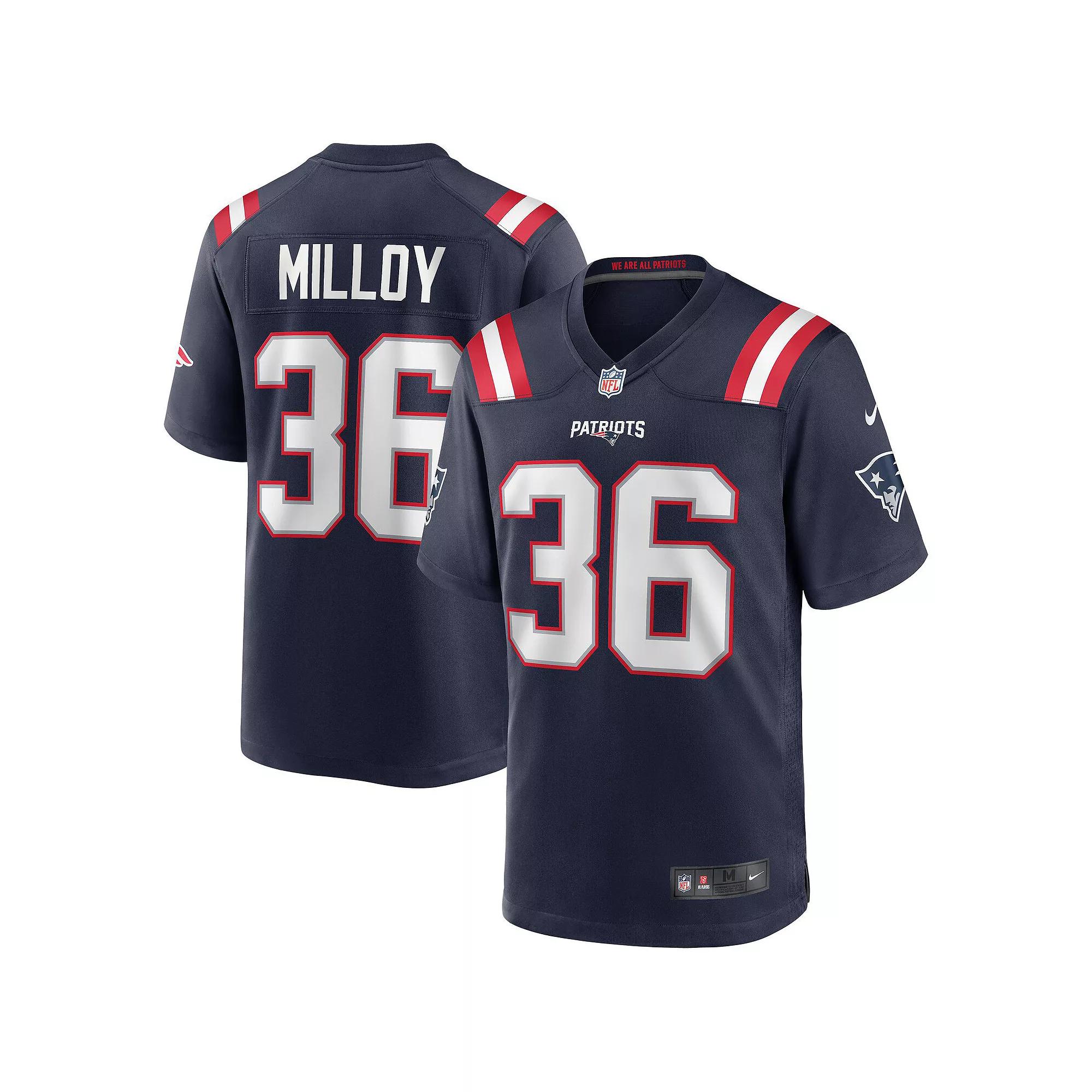 Men's Nike Lawyer Milloy Navy New England Patriots Game Retired Player Jersey,  Product Image