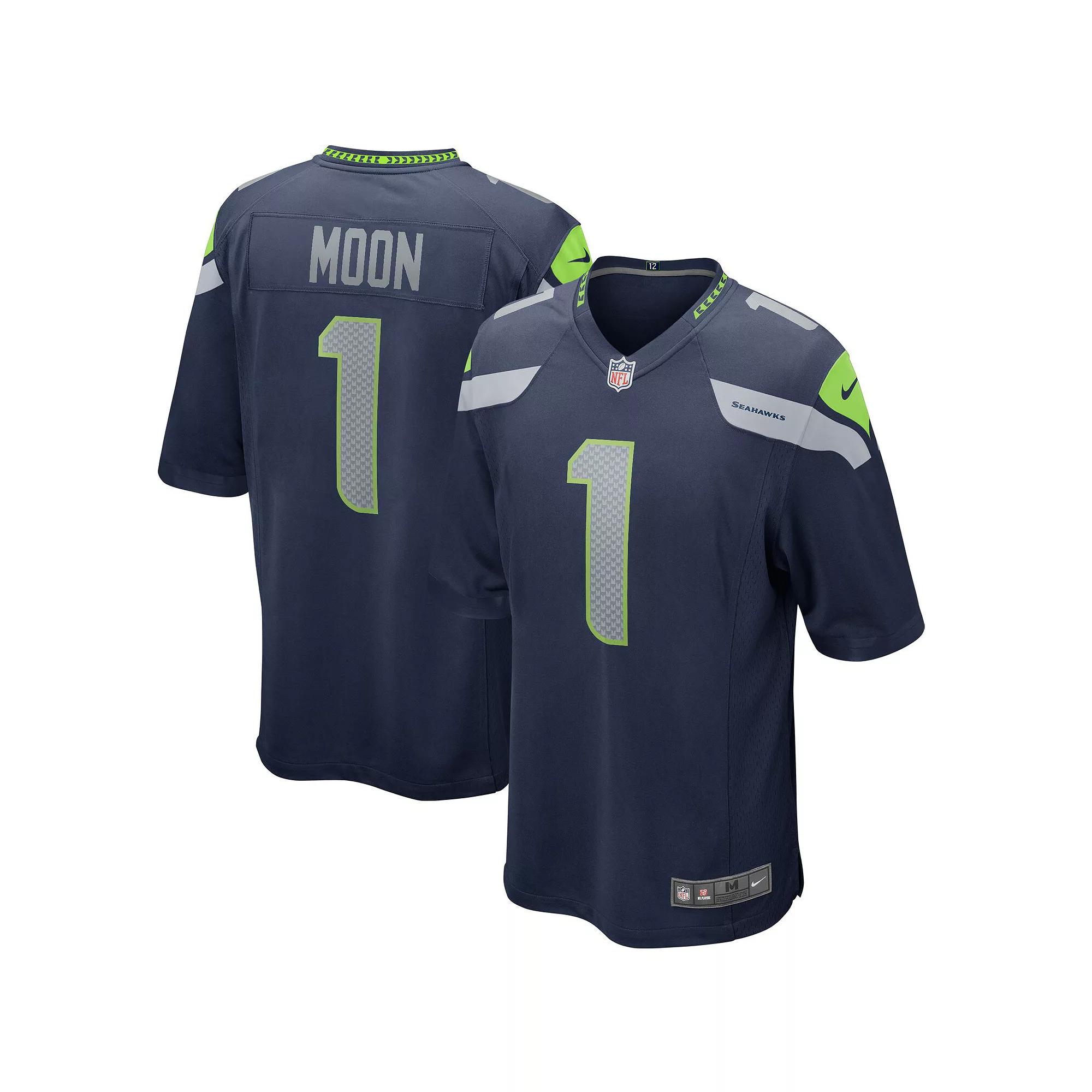 Men's Nike Warren Moon College Navy Seattle Seahawks Game Retired Player Jersey, Size: 4XL, Blue Product Image