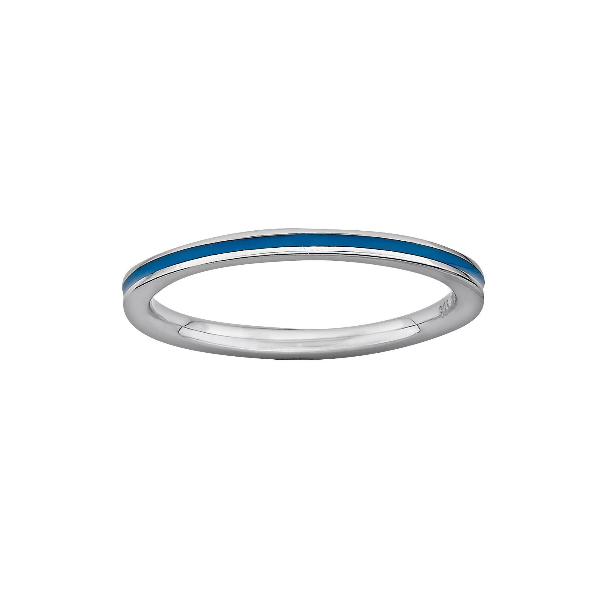 Stacks & Stones Sterling Silver Blue Enamel Stack Ring, Women's, Size: 9 Product Image