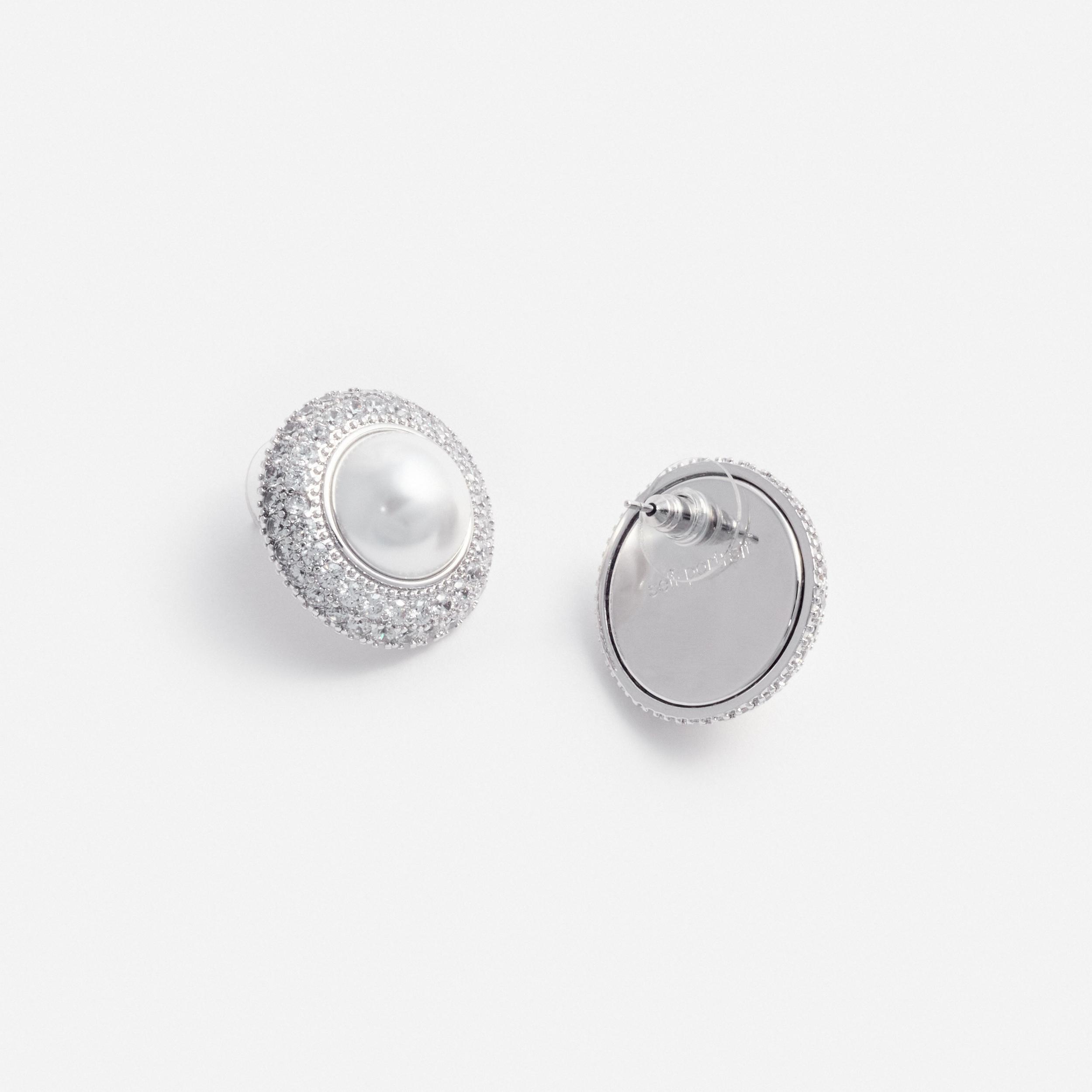 Small Crystal Pearl Earrings Product Image
