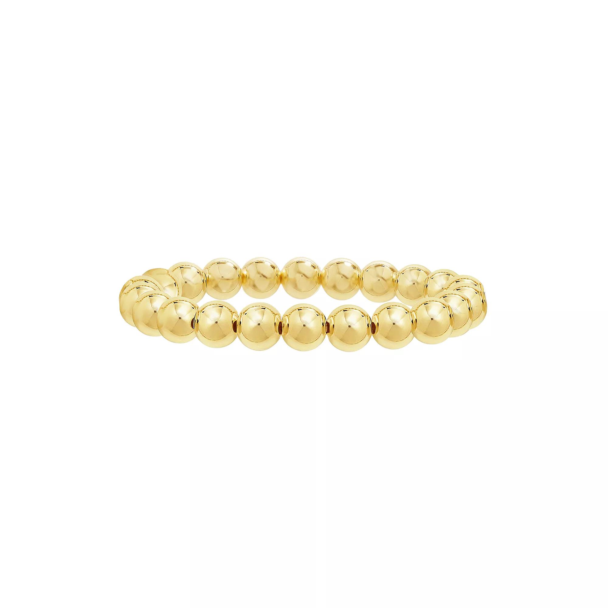 Paige Harper 14k Gold Over Recycled Brass 8mm Bead Stretch Bracelet, Women's, Gold Tone Product Image