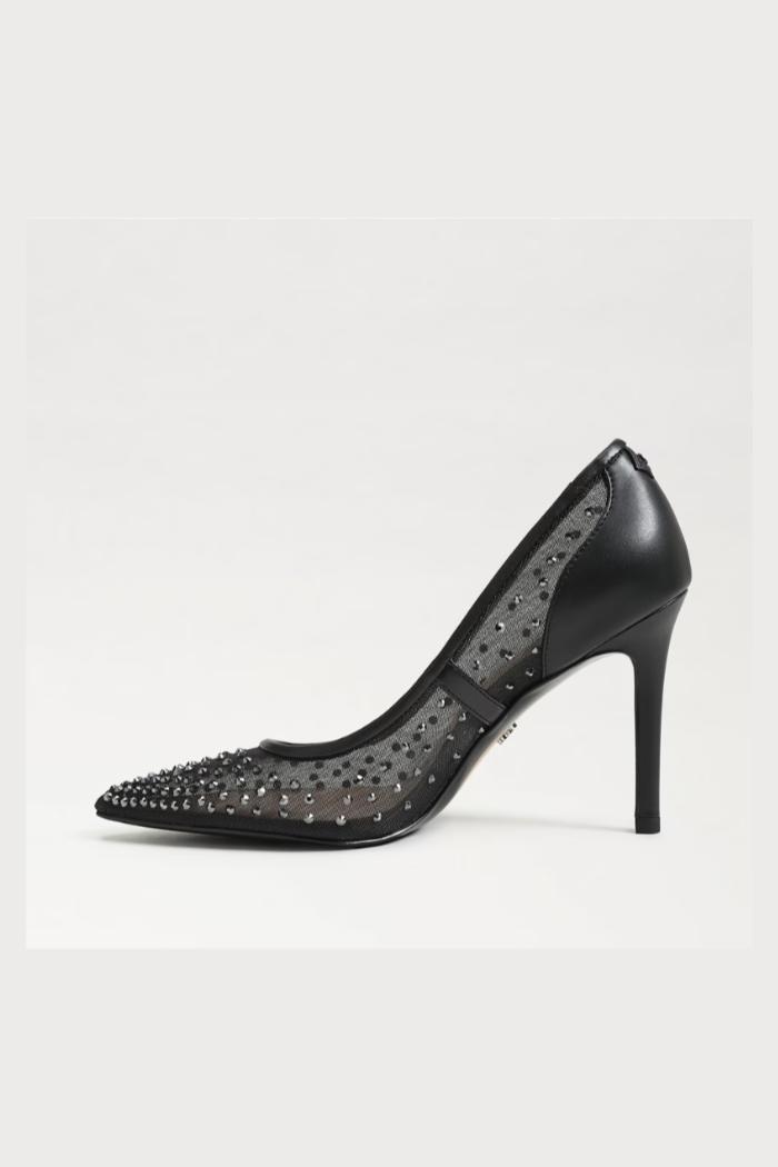 Hazel Mesh Pointed Toe Pump - Black Product Image