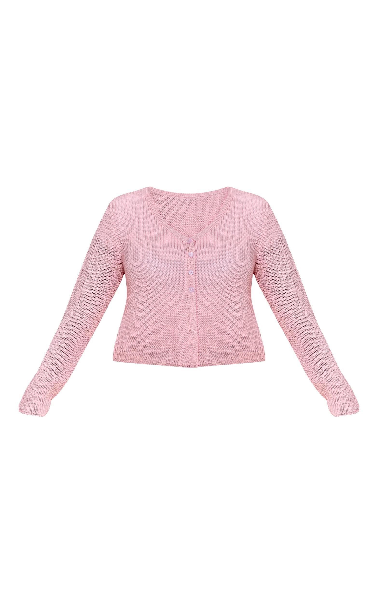 Plus Pink Filagree Button Cardigan Product Image