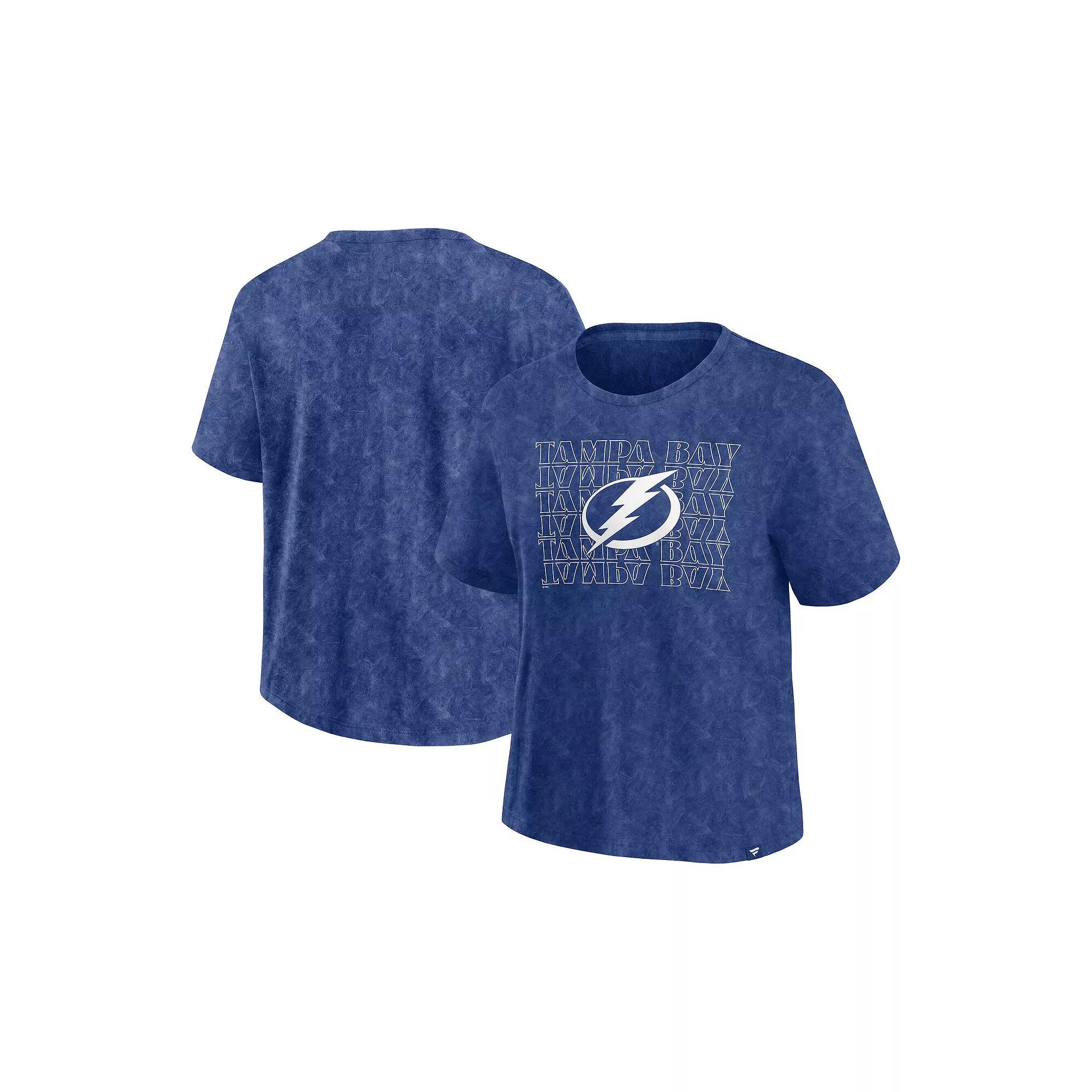 Women's Fanatics Blue Tampa Bay Lightning Faded Wash T-Shirt,  Product Image