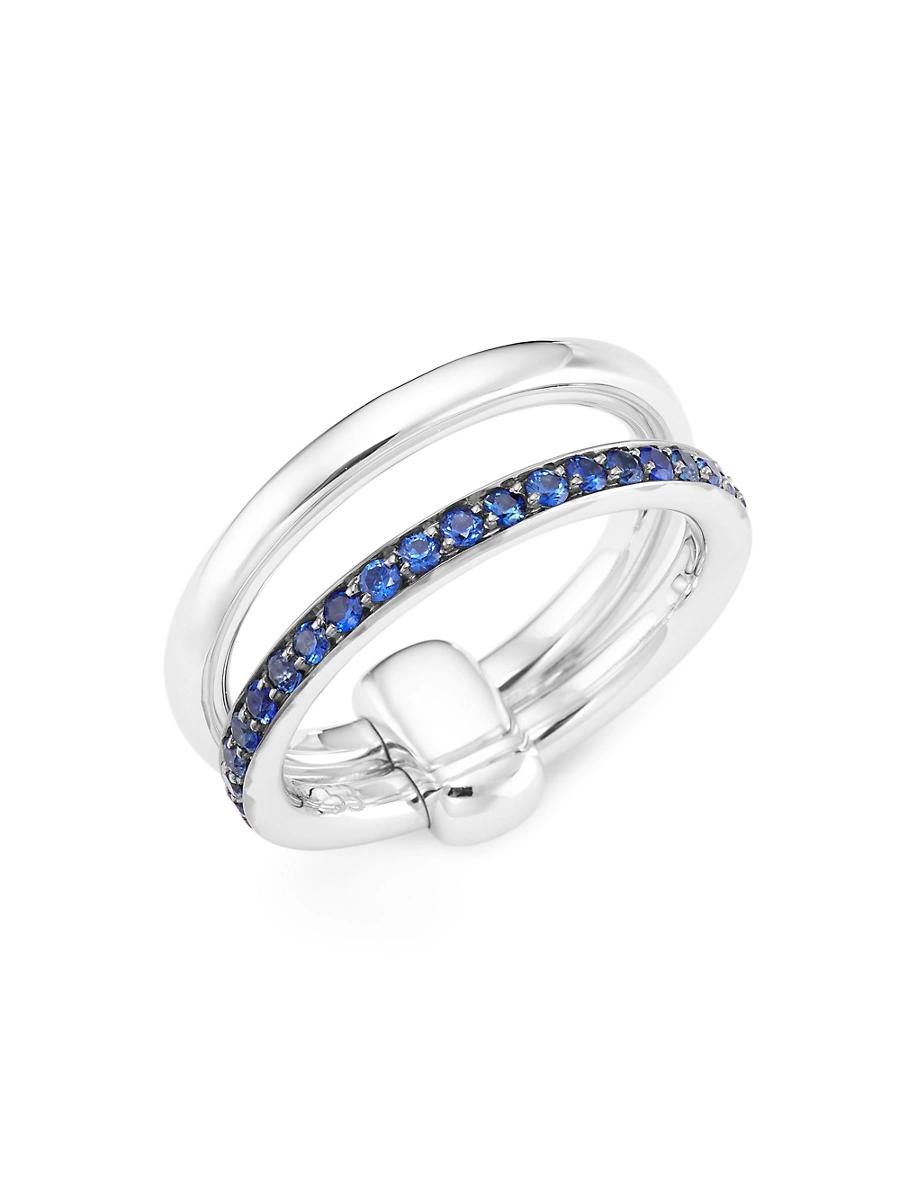 Womens Iconica 18K White Gold & Blue Sapphire Ring Product Image