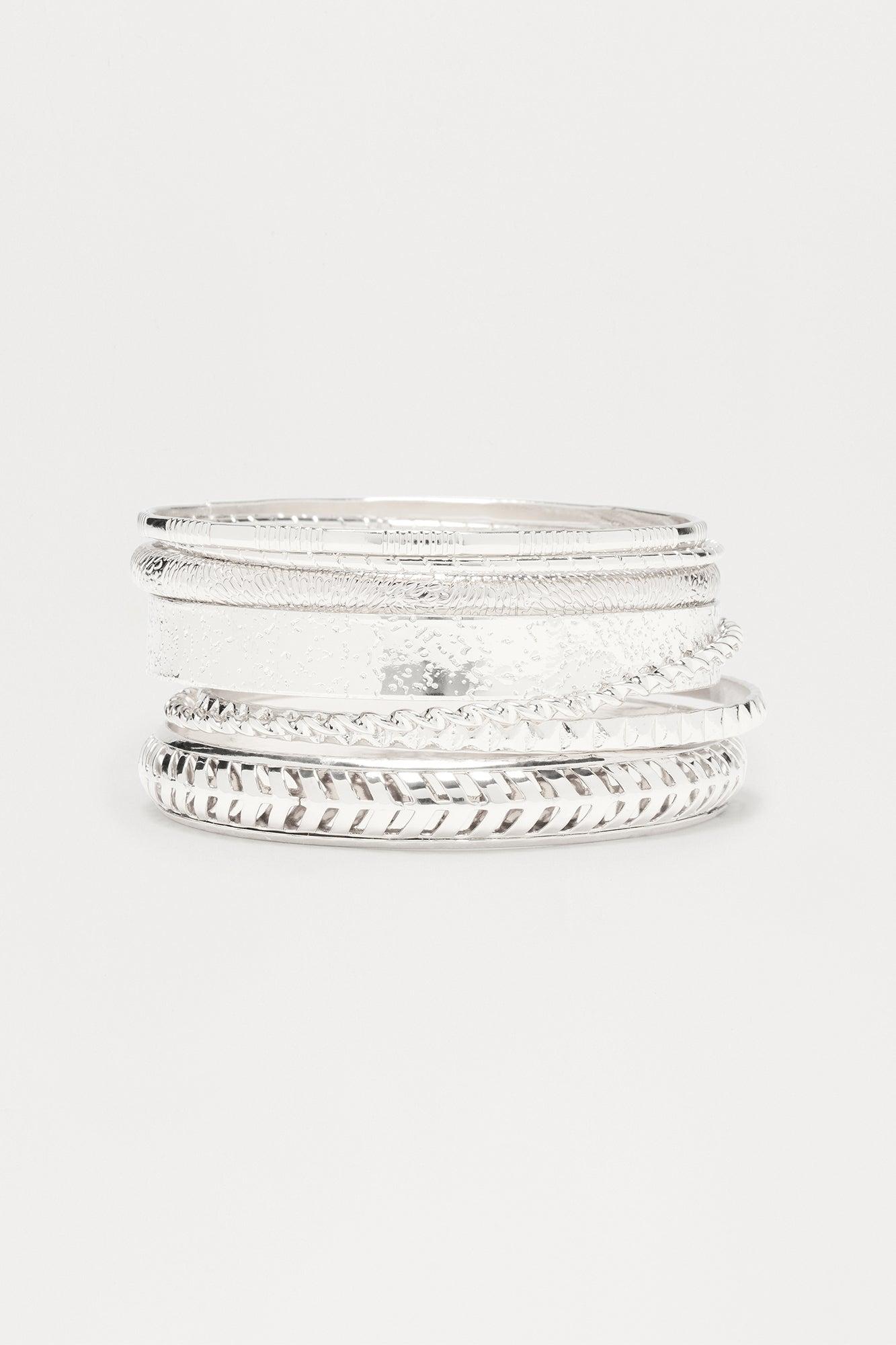 Nelly 7 Piece Bangle Bracelet Set - Silver Female Product Image