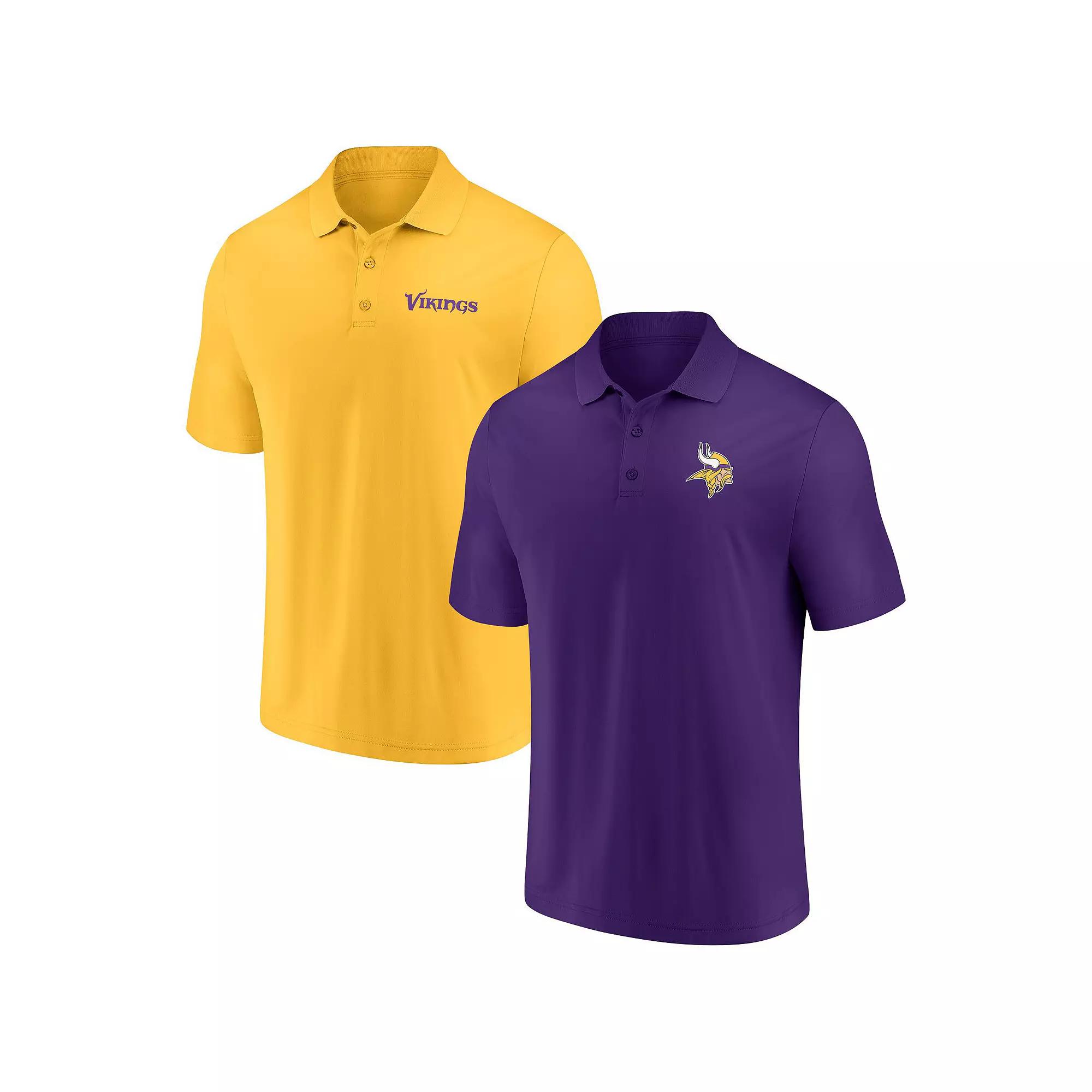 Men's Fanatics Branded Purple/Gold Minnesota Vikings Dueling Two-Pack Polo Set, Size: Small Product Image