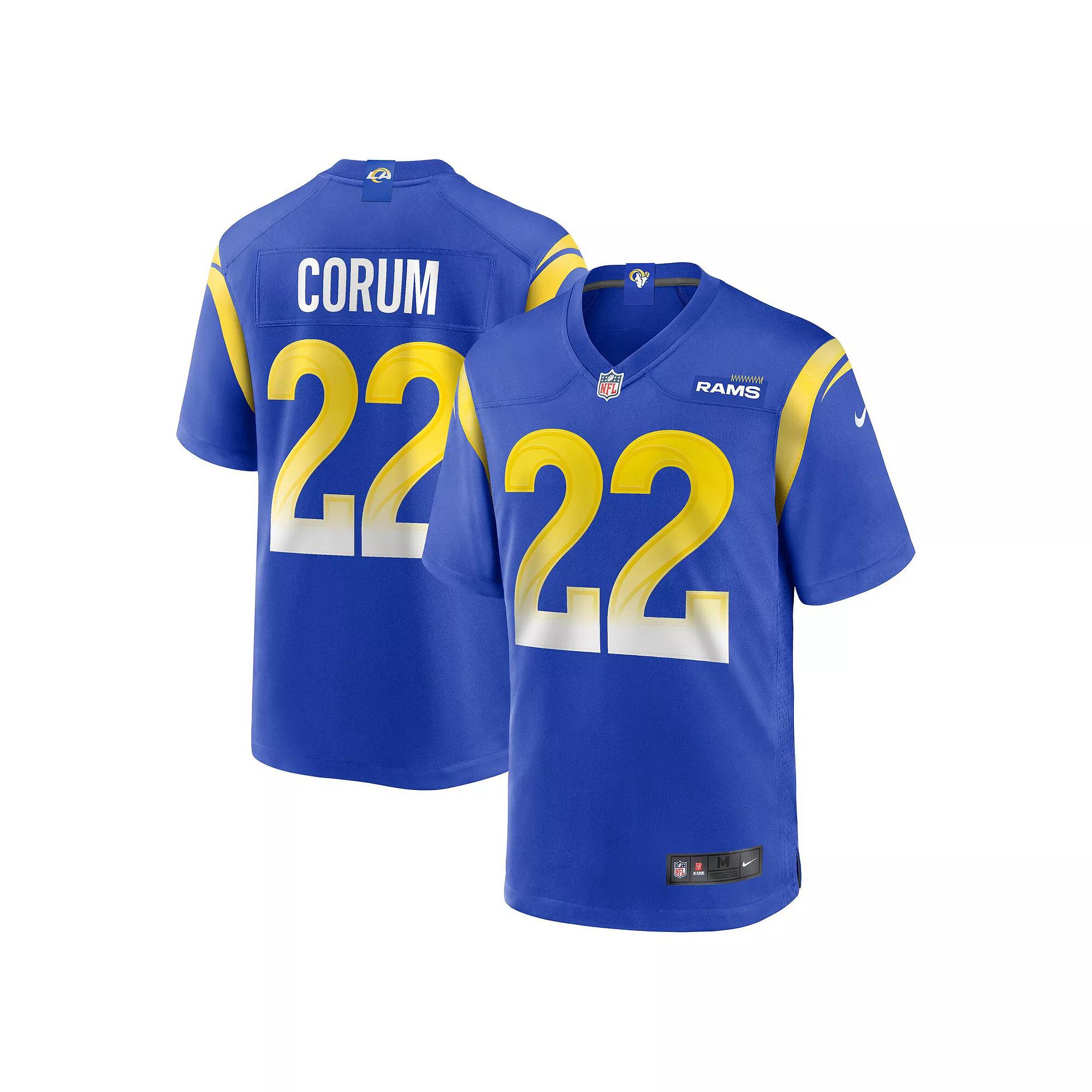 Men's Nike Blake Corum Royal Los Angeles Rams 2024 NFL Draft Game Player Jersey,  Product Image