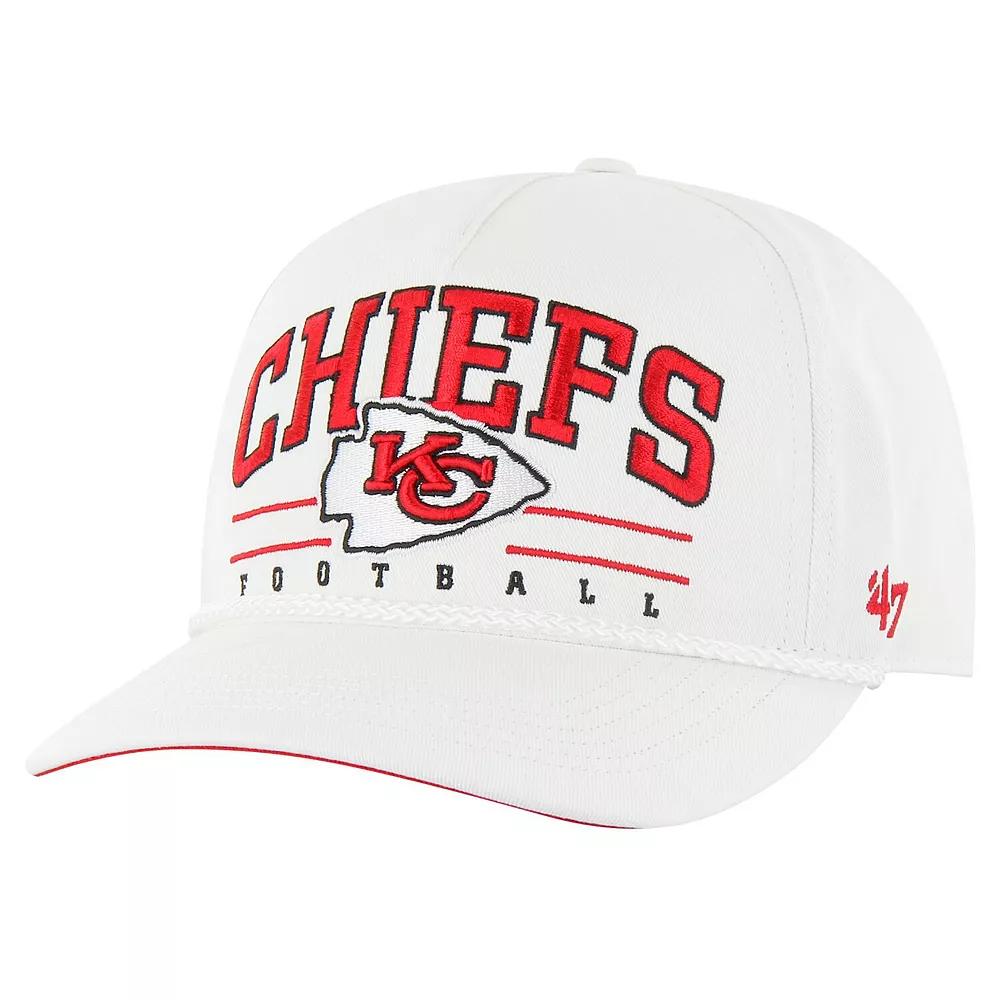 Men's '47 White Kansas City Chiefs Roscoe Hitch Rope Adjustable Hat Product Image