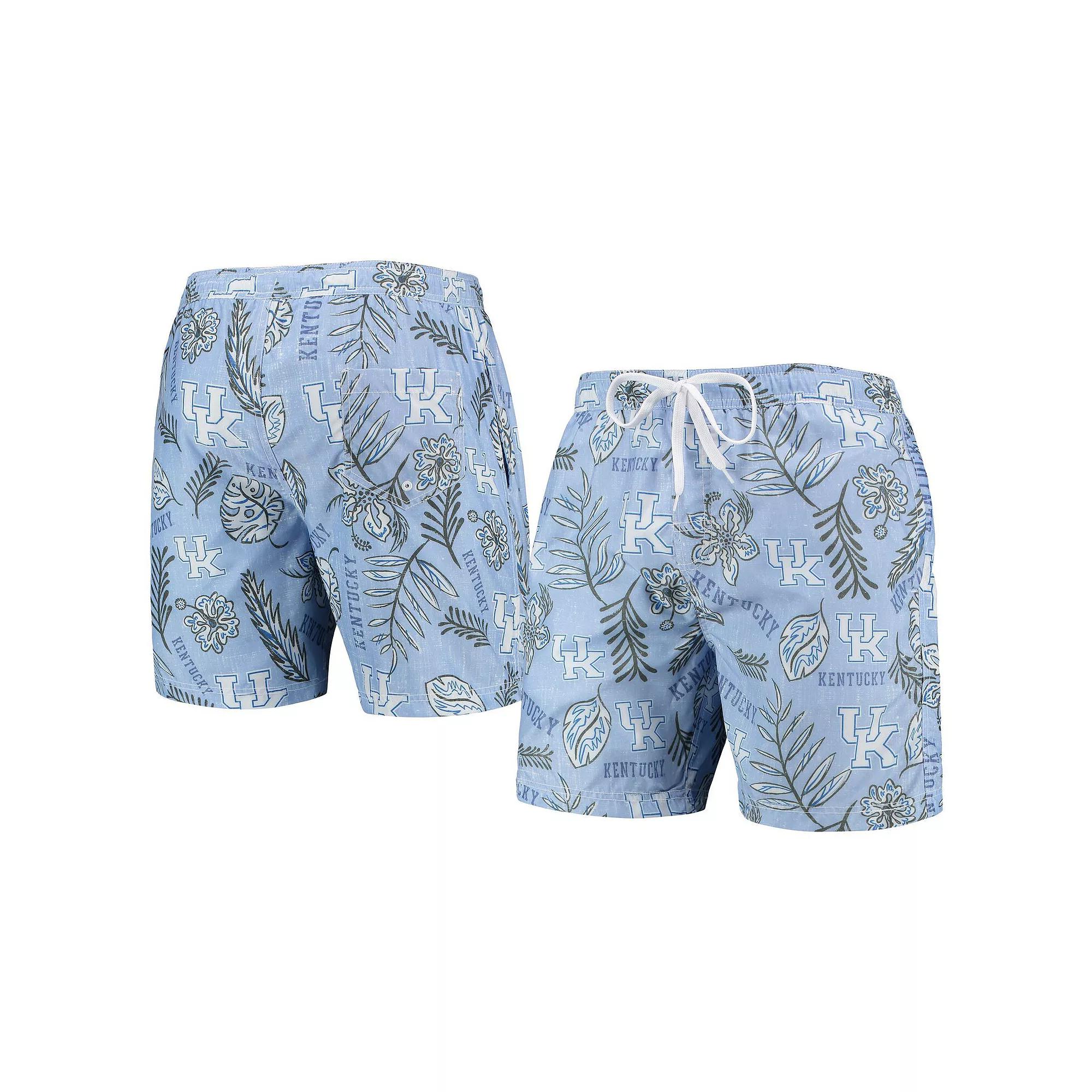 Mens Wes & Willy Blue Kentucky Wildcats Vintage Floral Swim Trunks Product Image