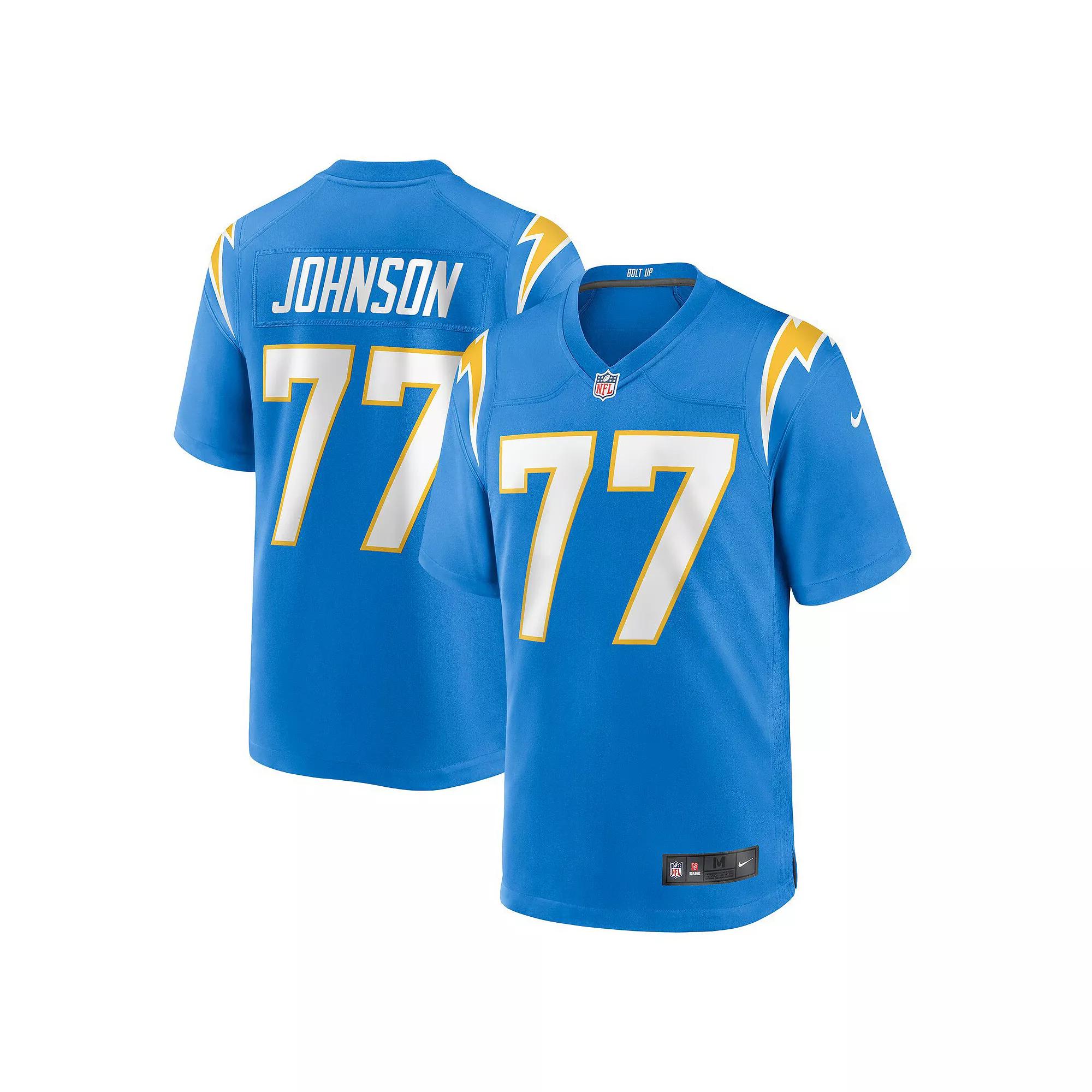 Men's Nike Zion Johnson Powder Blue Los Angeles Chargers Player Game Jersey, Size: Medium, Light Product Image