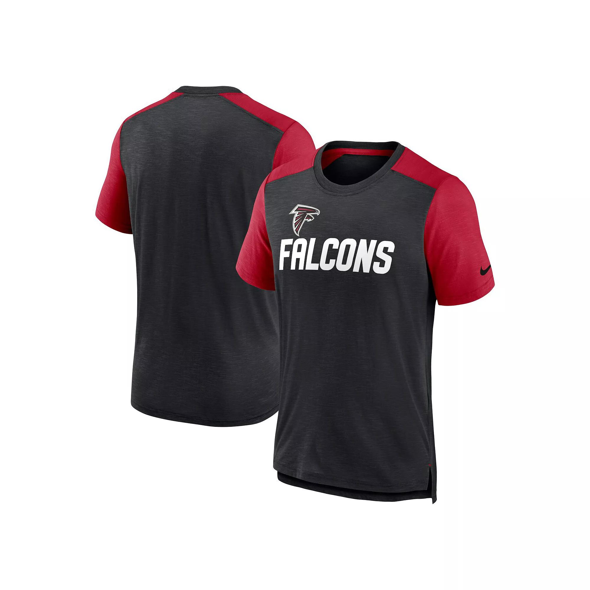 Men's Nike Heathered Purple/Heathered Black Baltimore Ravens Color Block Team Name T-Shirt,  Product Image