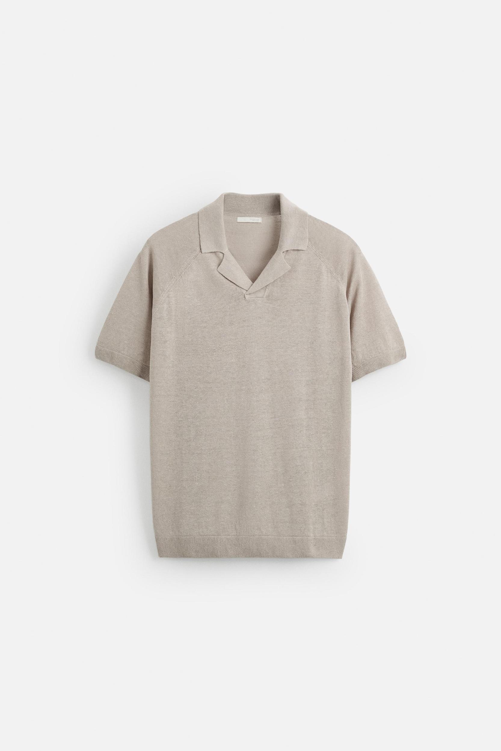 LINEN KNIT POLO SHIRT Product Image