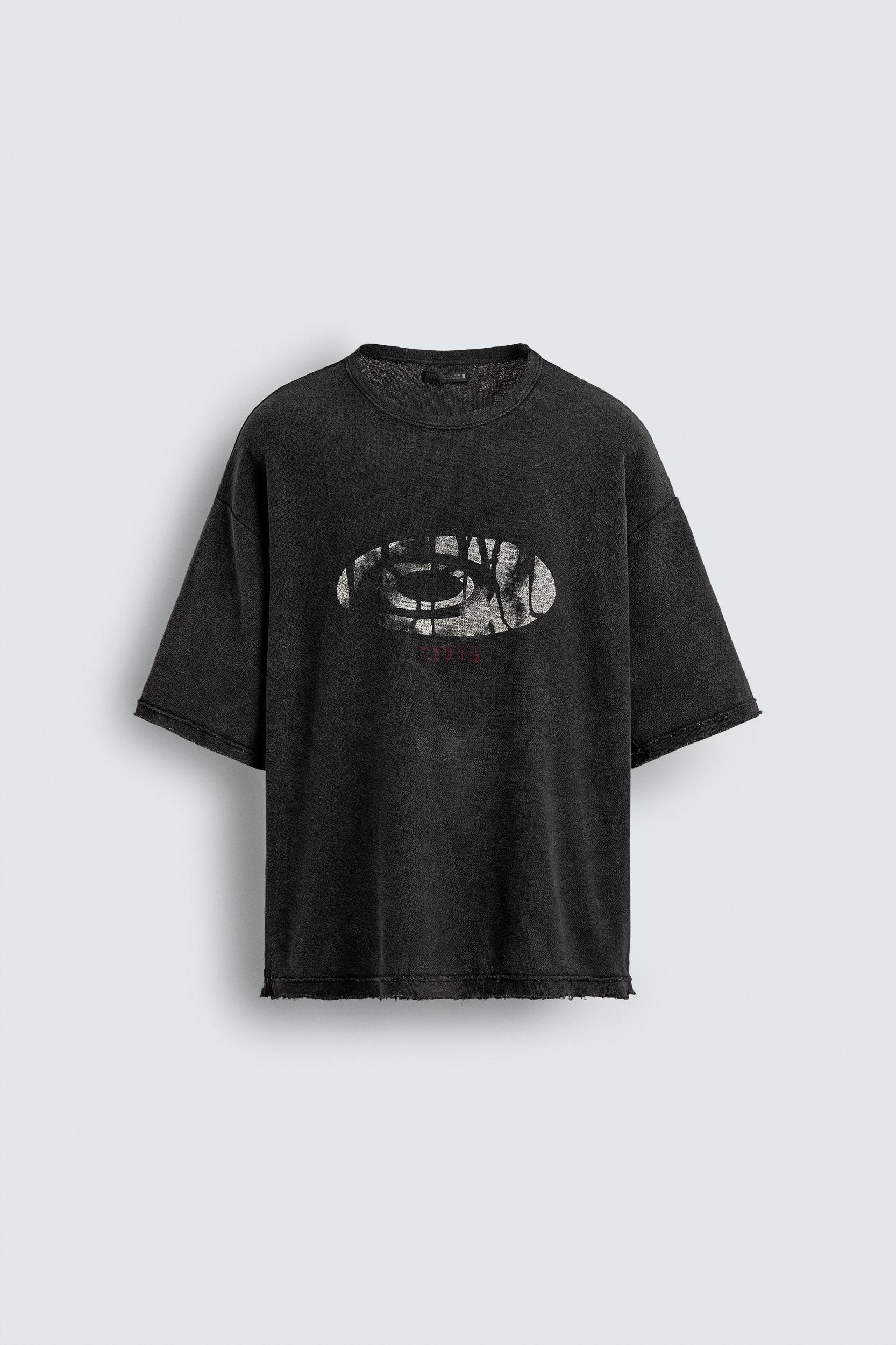 WASHED PRINT KNIT T-SHIRT Product Image