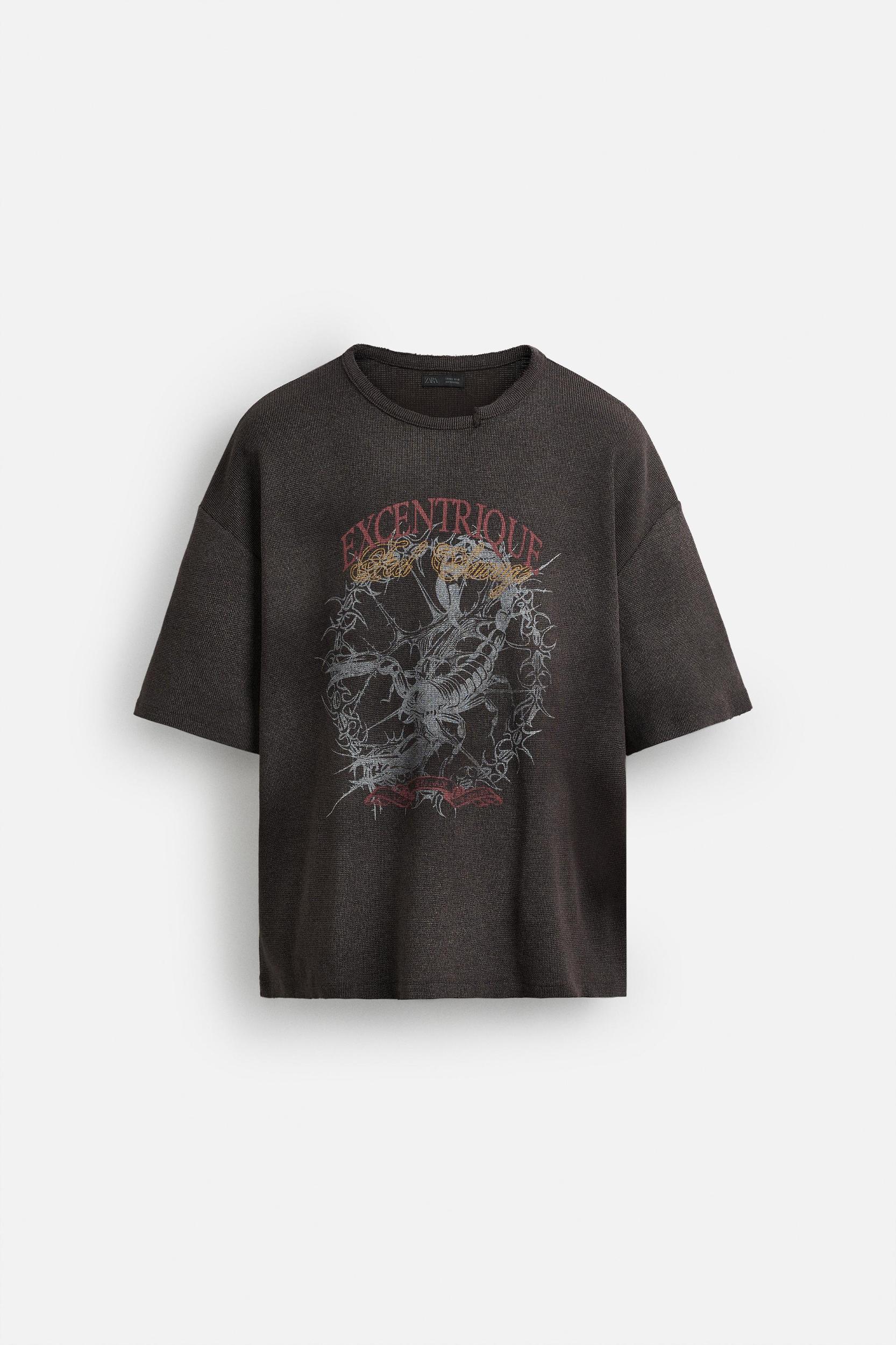 SPRAY PRINT KNIT T-SHIRT Product Image