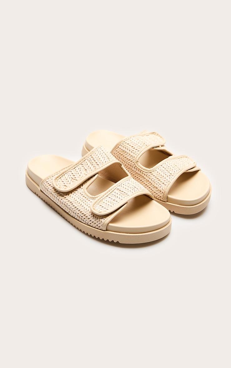 Stone Pu Round Toe Woven Velcro Straps Product Image