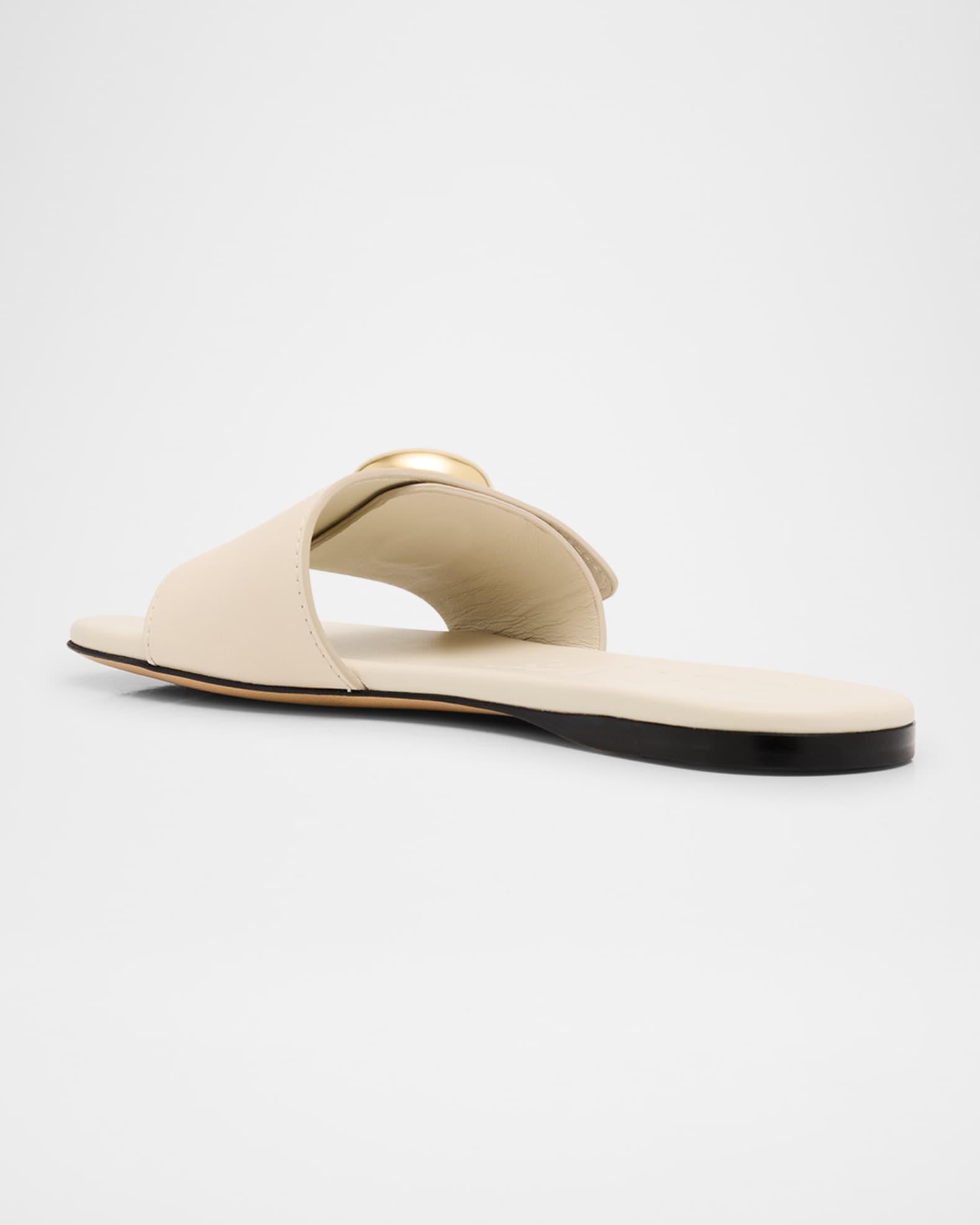 Pebble Leather Slide Sandals Product Image