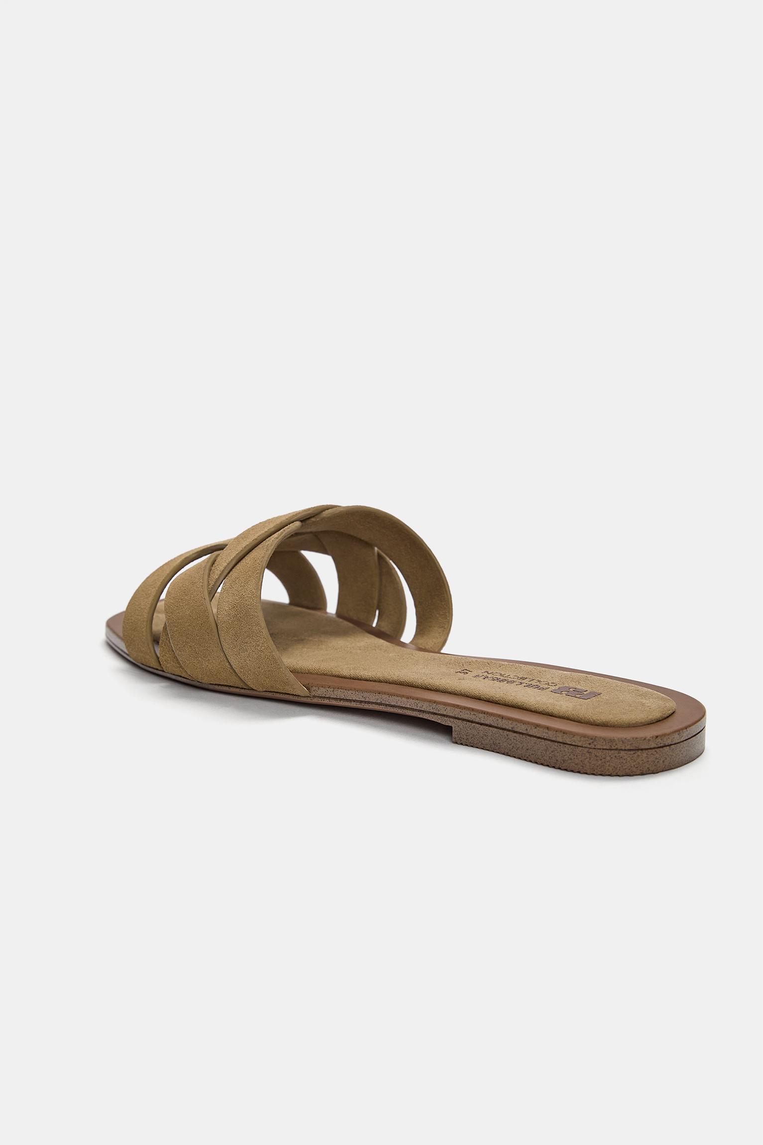 Leather flat sandals Product Image