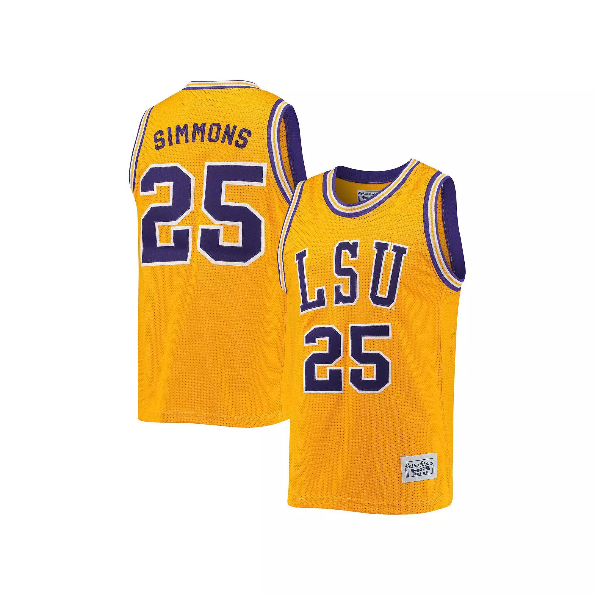 Men's Original Retro Brand Ben Simmons Gold LSU Tigers Commemorative Classic Basketball Jersey, Size: Small Product Image