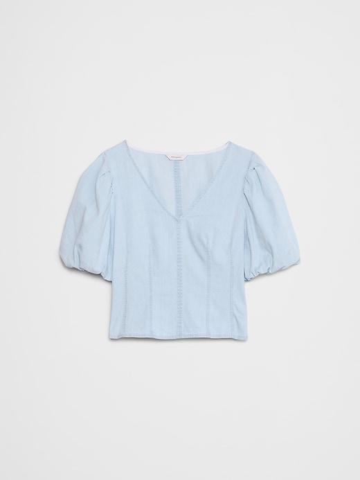 Bubble-Sleeve Seamed Top Product Image