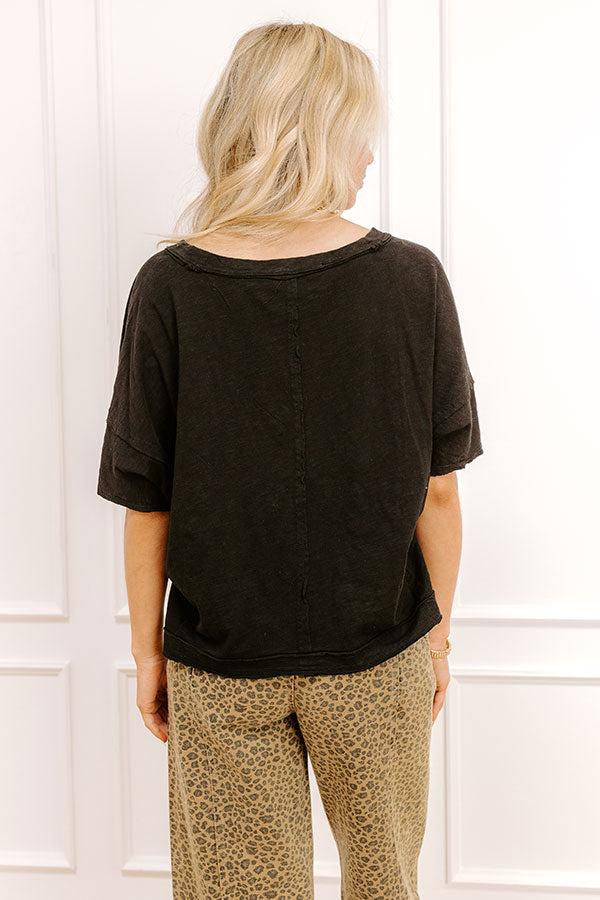 Keeping It Casual Heathered Tee in Black Product Image