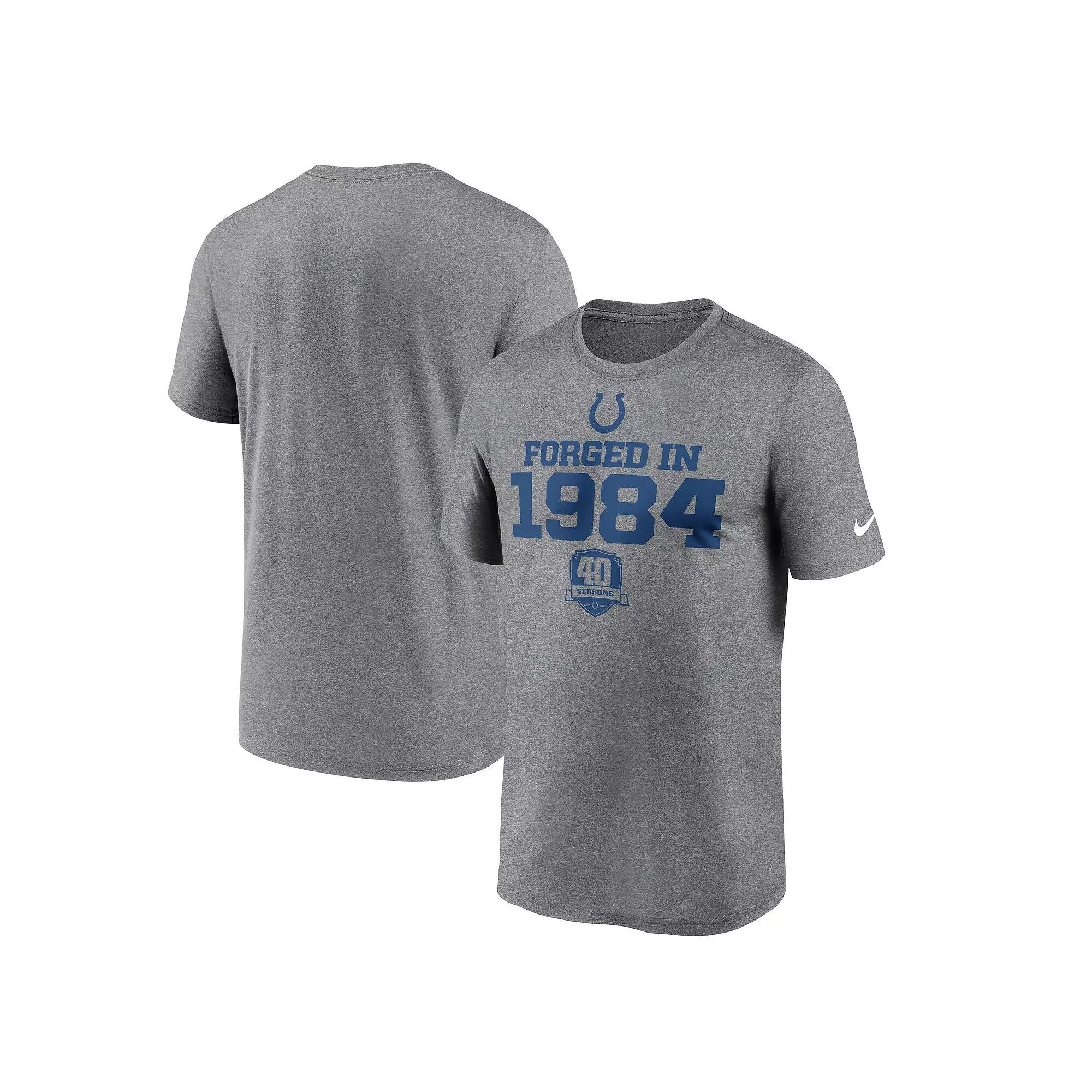 Men's Nike Heather Gray Indianapolis Colts 40th Anniversary Legend Performance T-Shirt,  Product Image