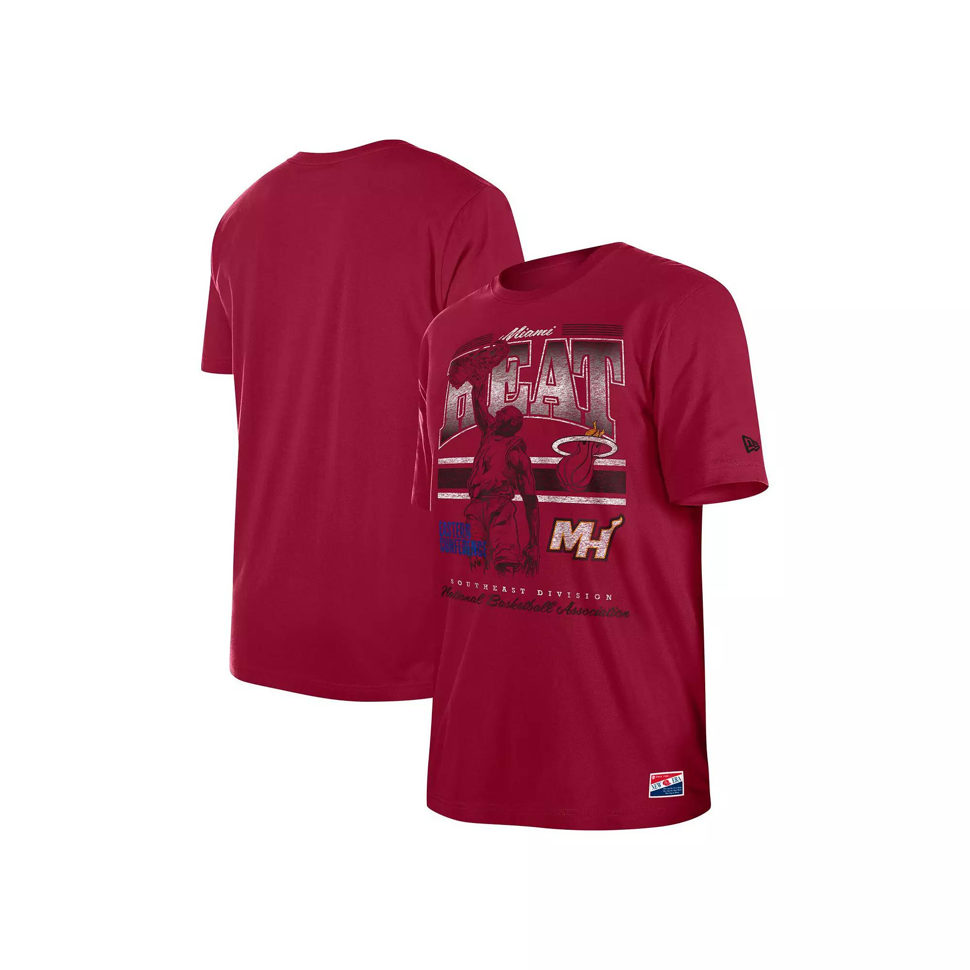 Men's New Era Red Miami Heat Enzyme Wash Over Product Image