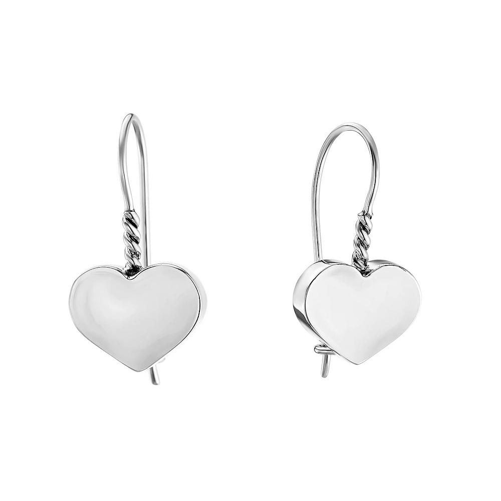 Athra NJ Inc Sterling Silver Wire Heart Drop Earrings, Women's Product Image