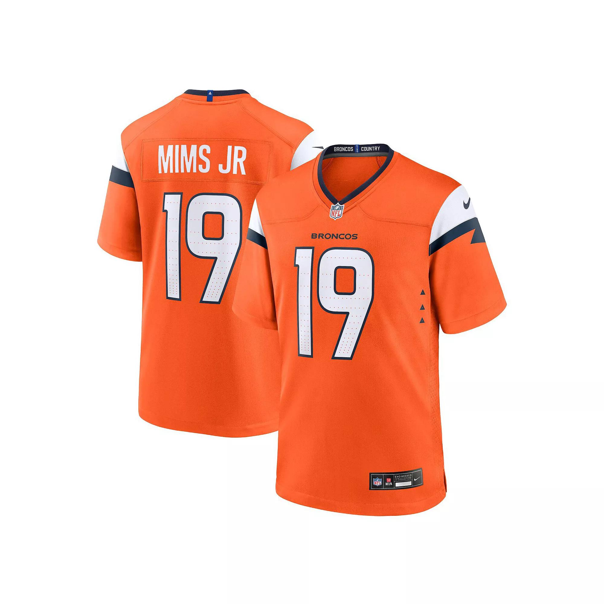 Men's Nike Marvin Mims Jr  Orange Denver Broncos Team Game Jersey, Size: Large Product Image
