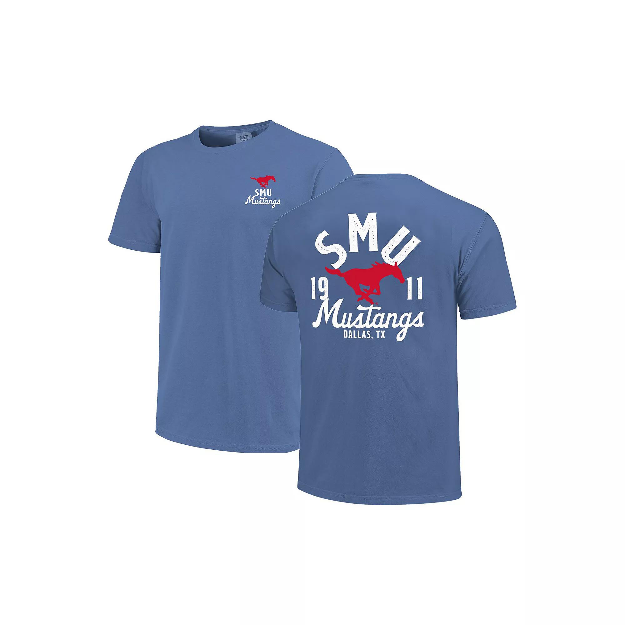 Men's Royal SMU Mustangs Comfort Colors Mascot Overlay T-Shirt, Size: 2XL, Nc2 Blue Product Image