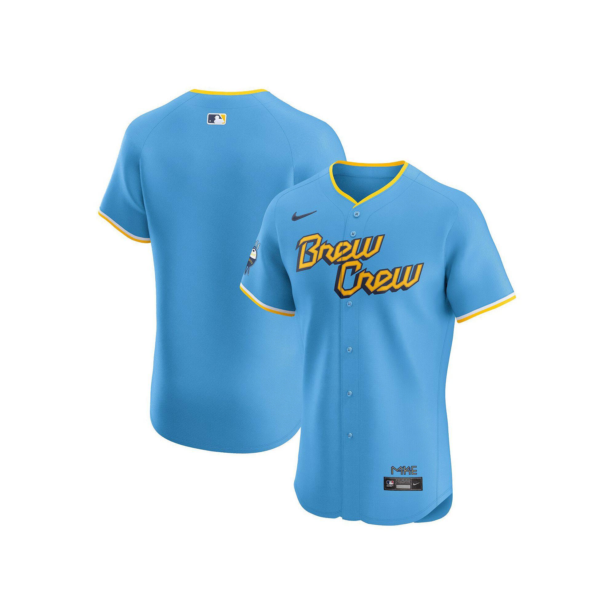 Men's Nike Powder Blue Milwaukee Brewers City Connect Elite Jersey, Size: 56, Light Product Image