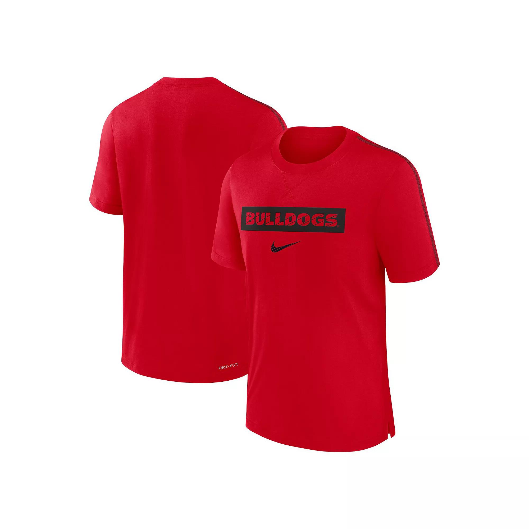Men's Nike Red Georgia Bulldogs 2024/25 Sideline Player Performance Tri-Blend T-Shirt,  Product Image