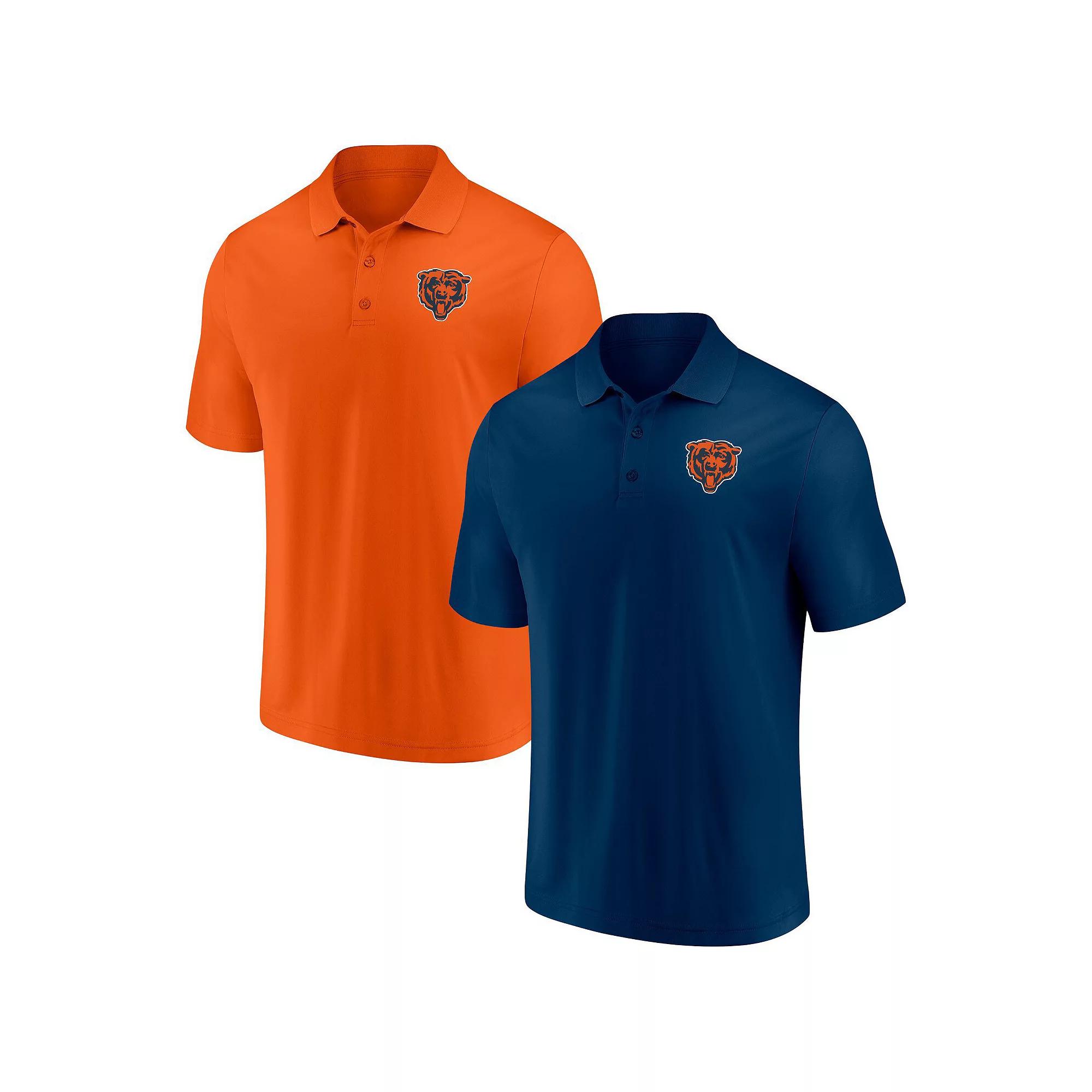 Men's Fanatics Branded Navy/Orange Chicago Bears Home and Away 2-Pack Polo Set, Size: Small, Blue Product Image