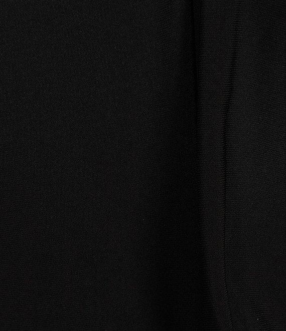 Anne Klein Plus Size Ruffle Combo Short Sleeve Round Neck Knit Top Product Image