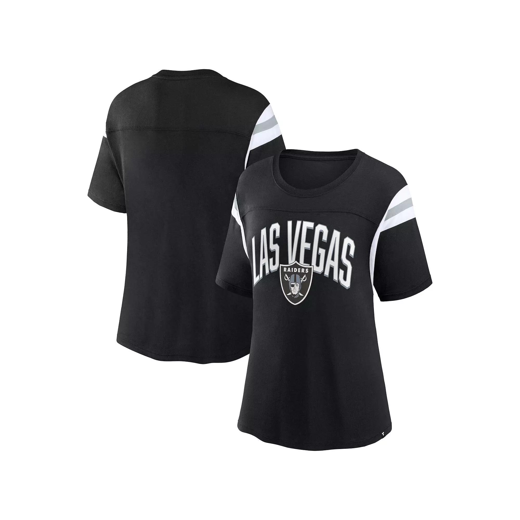 Women's Fanatics Branded Black Las Vegas Raiders Earned Stripes T-Shirt, Size: Large, Lvr Black Product Image