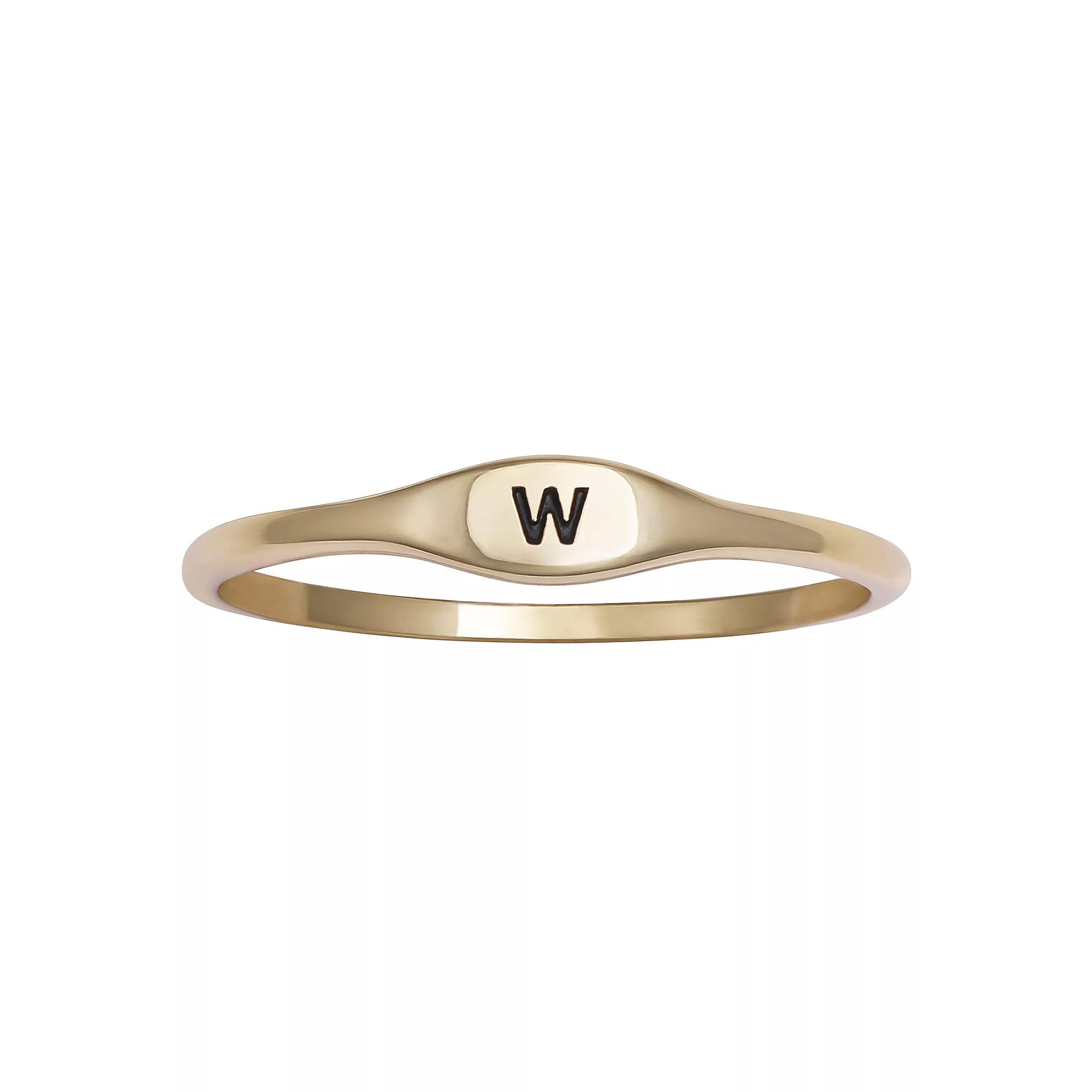 PRIMROSE Polished Oval Oxidized Initial Ring, Women's, Size: 9, Sterling Silver I Product Image