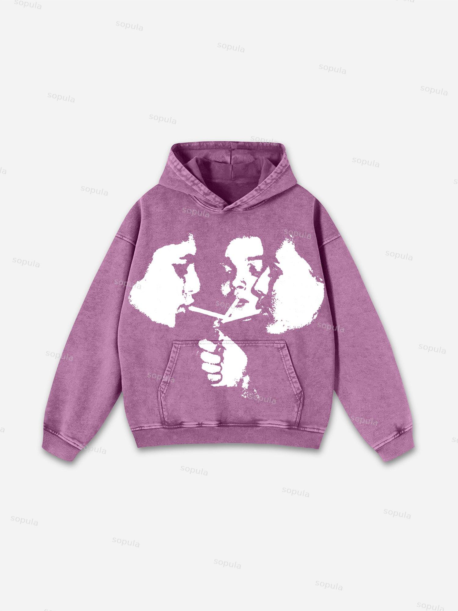 Sopula Vintage Our Lady Of Guadalupe Graphic Acid Washed Oversized Hoodie Product Image