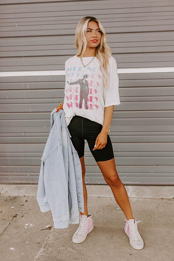 Whitney Houston On Stage Distressed Graphic Tee Product Image